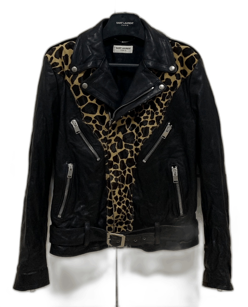 Saint Laurent Paris Saint Laurent Leopard Print Leather Jacket-2507 Size US XL / EU 56 / 4 - 7 Thumbnail