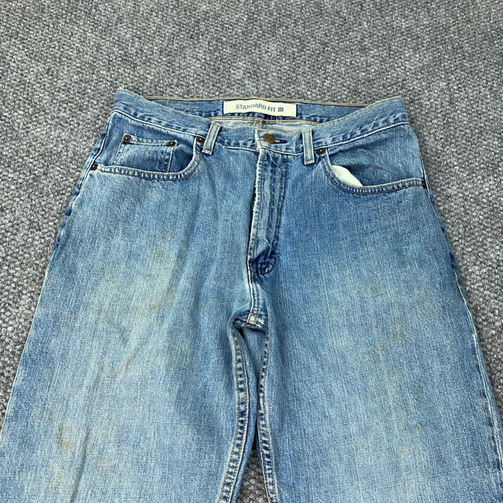 Gap VINTAGE Gap 1969 Jeans Men 31x31 Blue Denim Distressed Grunge 90s Regular Fit Straight 5-Pocket Mens Size US 31 - 2 Thumbnail