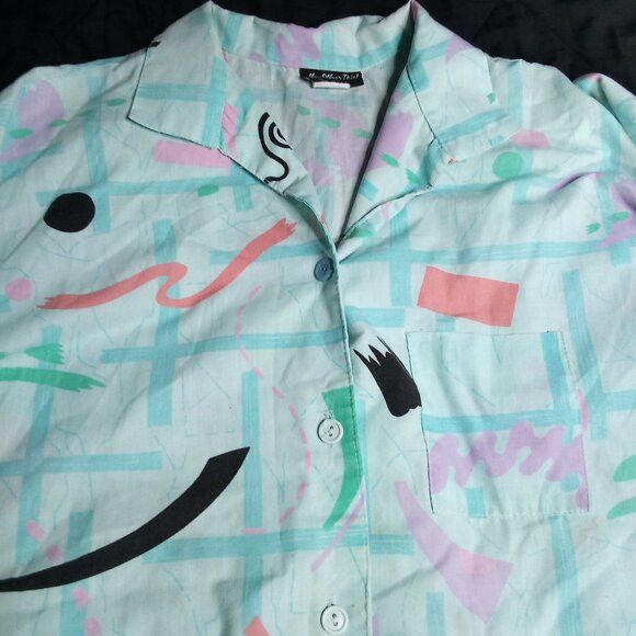 Other Vintage 80s Now Wear This! Abstract Geometric Button Shirt Size XL / US 12-14 / IT 48-50 - 1 Thumbnail