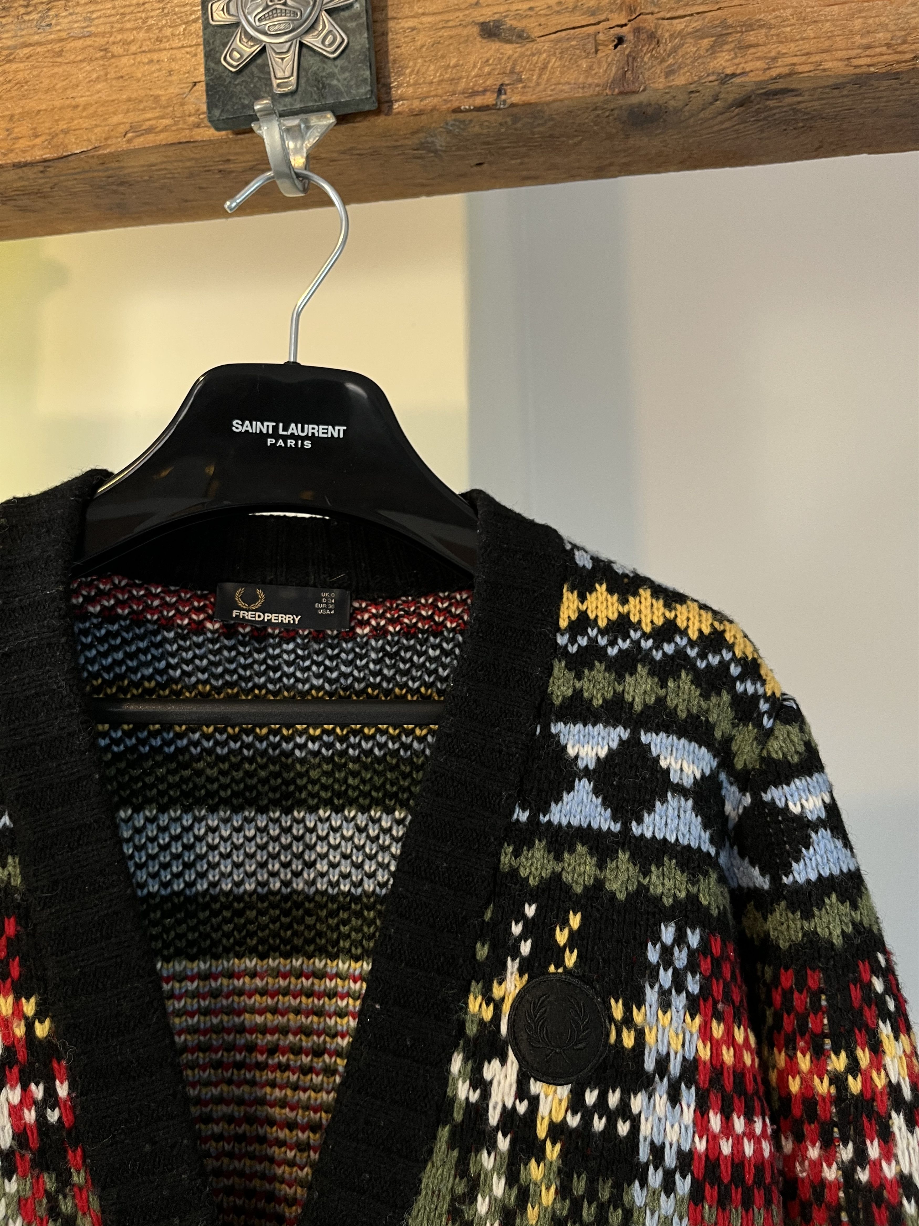 Fred Perry Fred Perry Chunky Wool Cardigan Multicolor Slim Fit Size US S / EU 44-46 / 1 - 3 Thumbnail