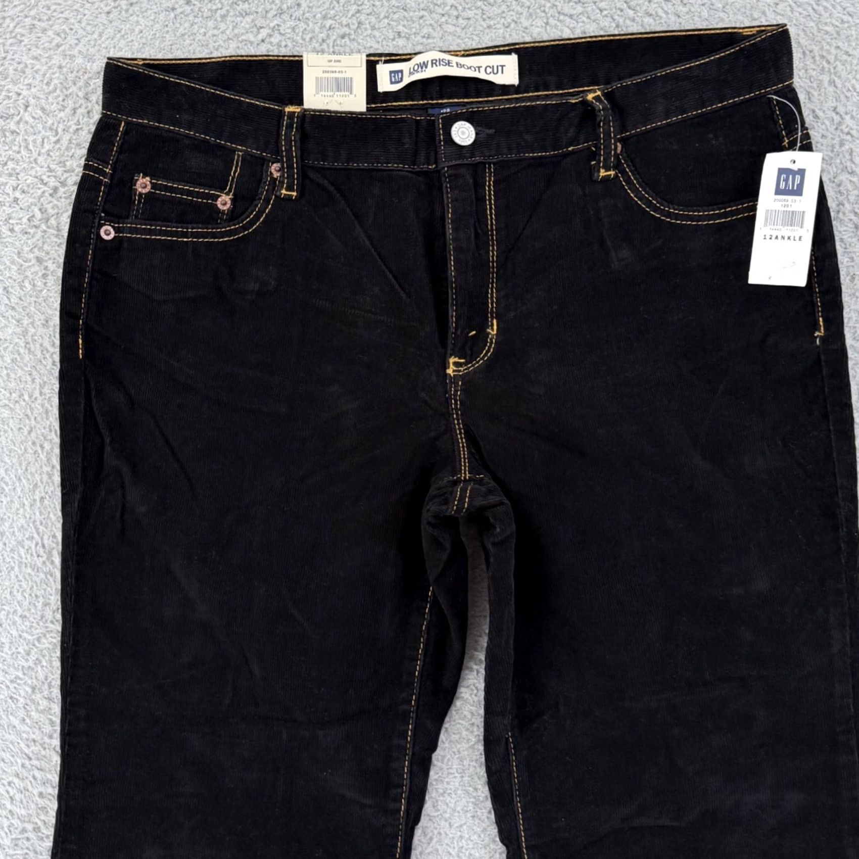 Gap VINTAGE Gap Pants Women 12 Black Corduroy Low Rise Bootcut 36x30 Stretch NWT Size 34" / US 12 / IT 48 - 3 Thumbnail