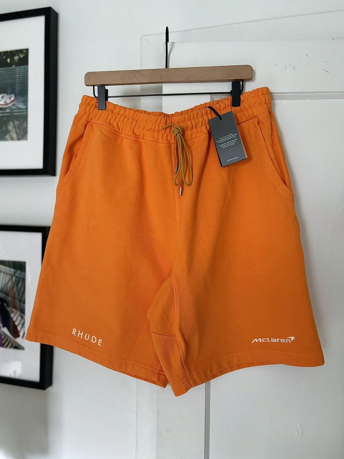 image of Xxl - Rhude Mclaren Racing F1 Shorts in Orange, Men's (Size 38)