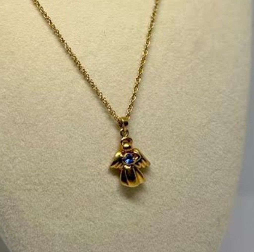 Other Lovely Avon NR Angel Blue Stone September Necklace 15-18" Size ONE SIZE - 1 Thumbnail