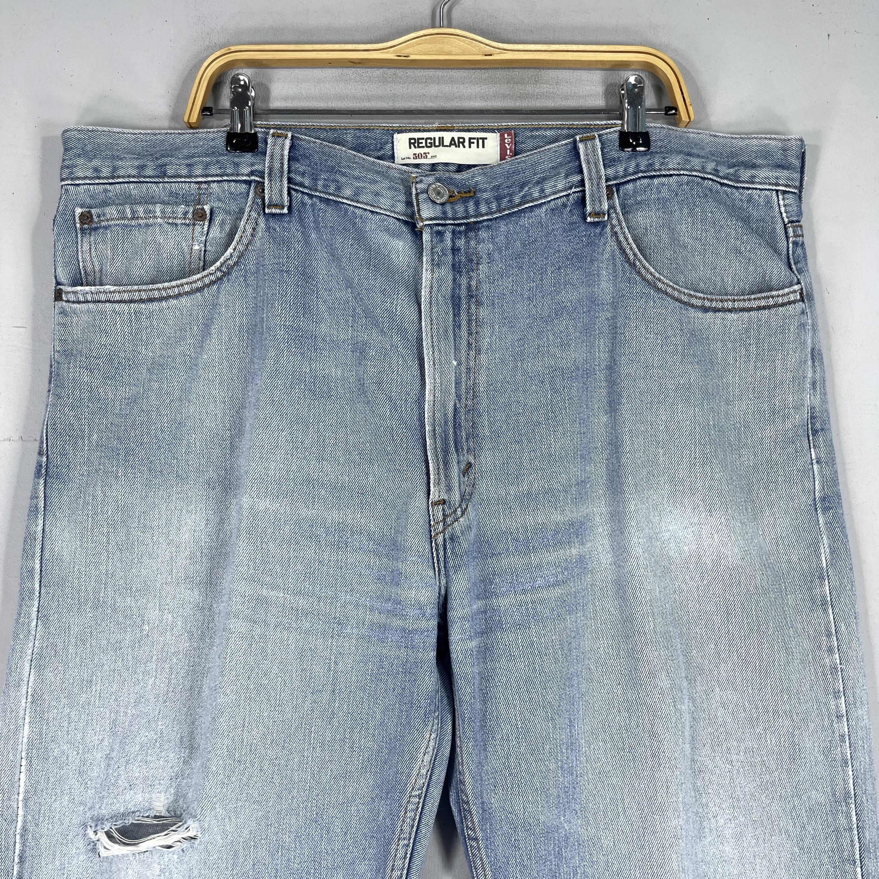 Levi's × Vintage W42 L29 Vintage Levis 505 Distressed Thigh Ripped Jeans Size US 42 / EU 58 - 2 Thumbnail