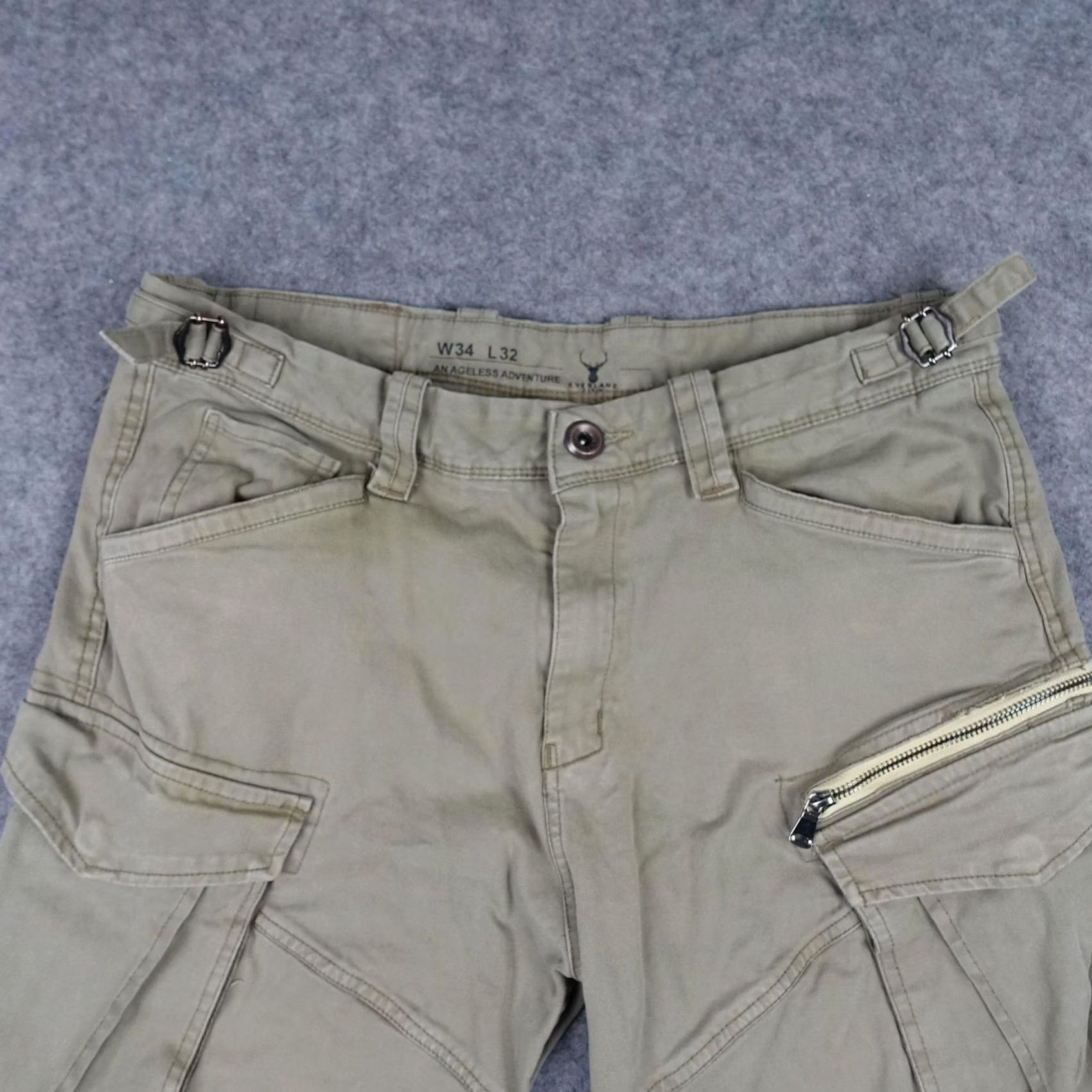 Everlane Everlane Cargo Pants Mens 34x24 Beige Utility Adjustable Waist Pockets Workwear Size US 34 / EU 50 - 2 Thumbnail