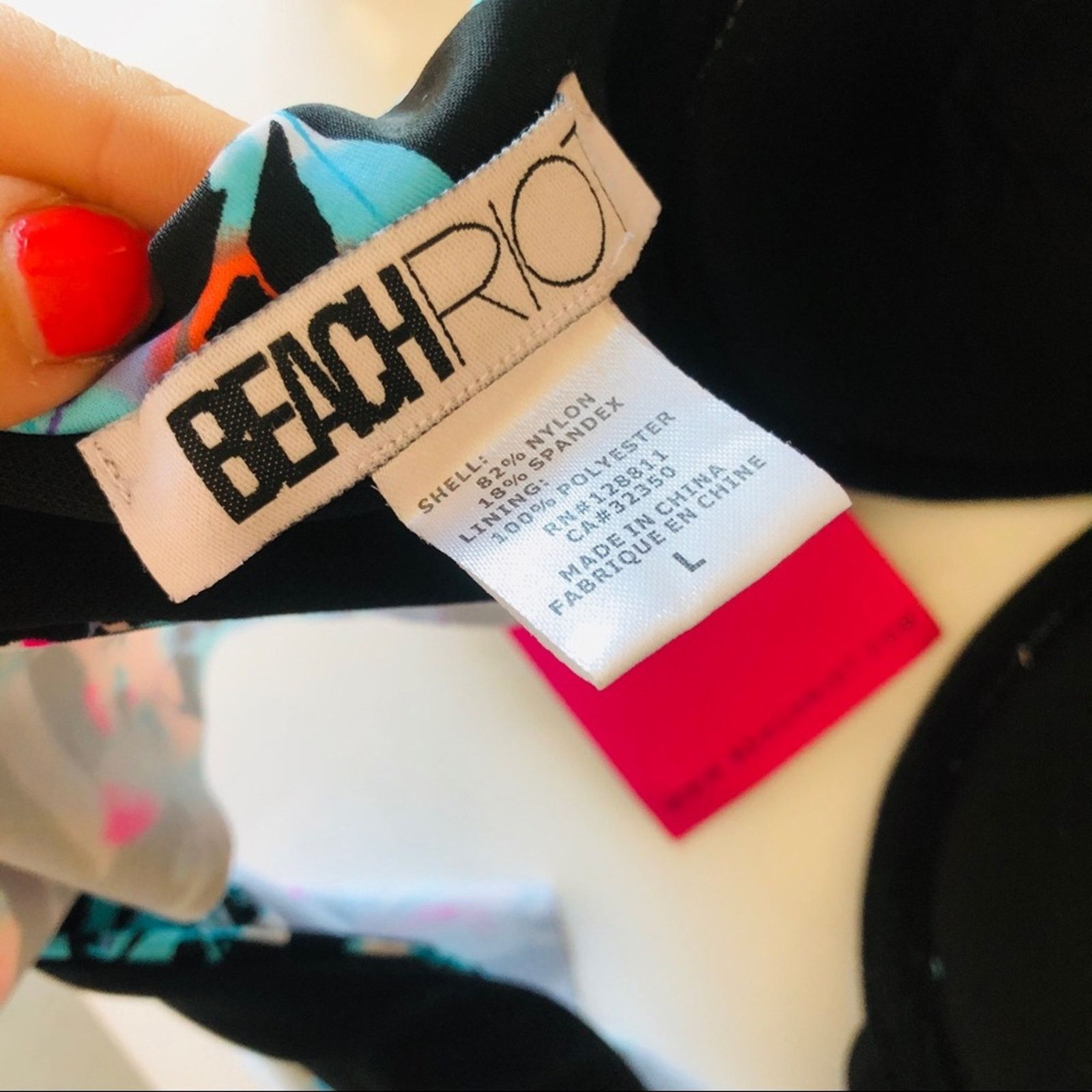 Beach Riot NEW BEACH RIOT Black White Blue Floral Bandeau Bikini Swim Size L / US 10 / IT 46 - 8 Thumbnail