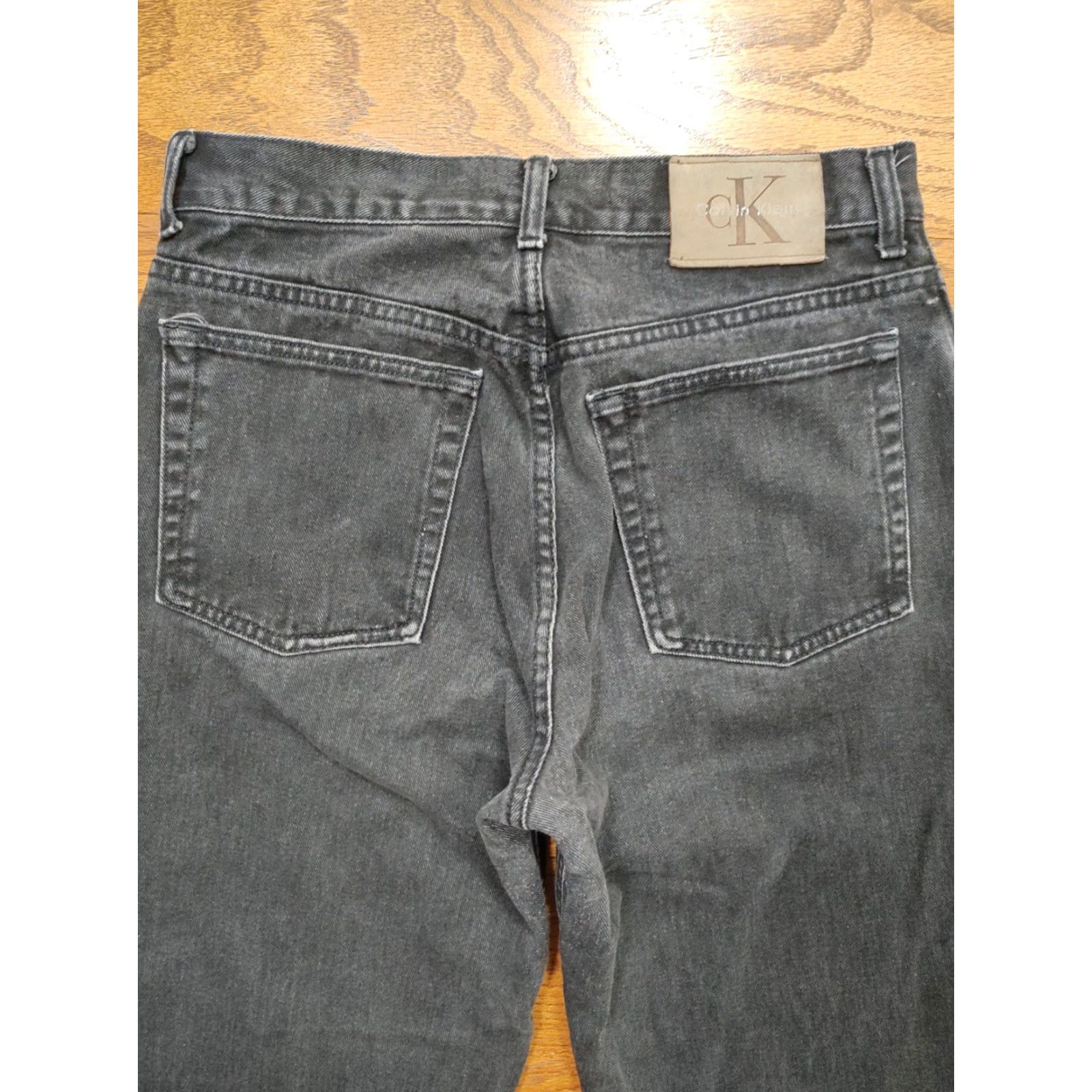 Calvin Klein VINTAGE Calvin Klein USA Made Jeans Mens 30x33 Black Denim 5-Pocket Straight Zip Calv in Easy Fit 80s 90s Retro Designer Size US 30 / EU 46 - 4 Thumbnail