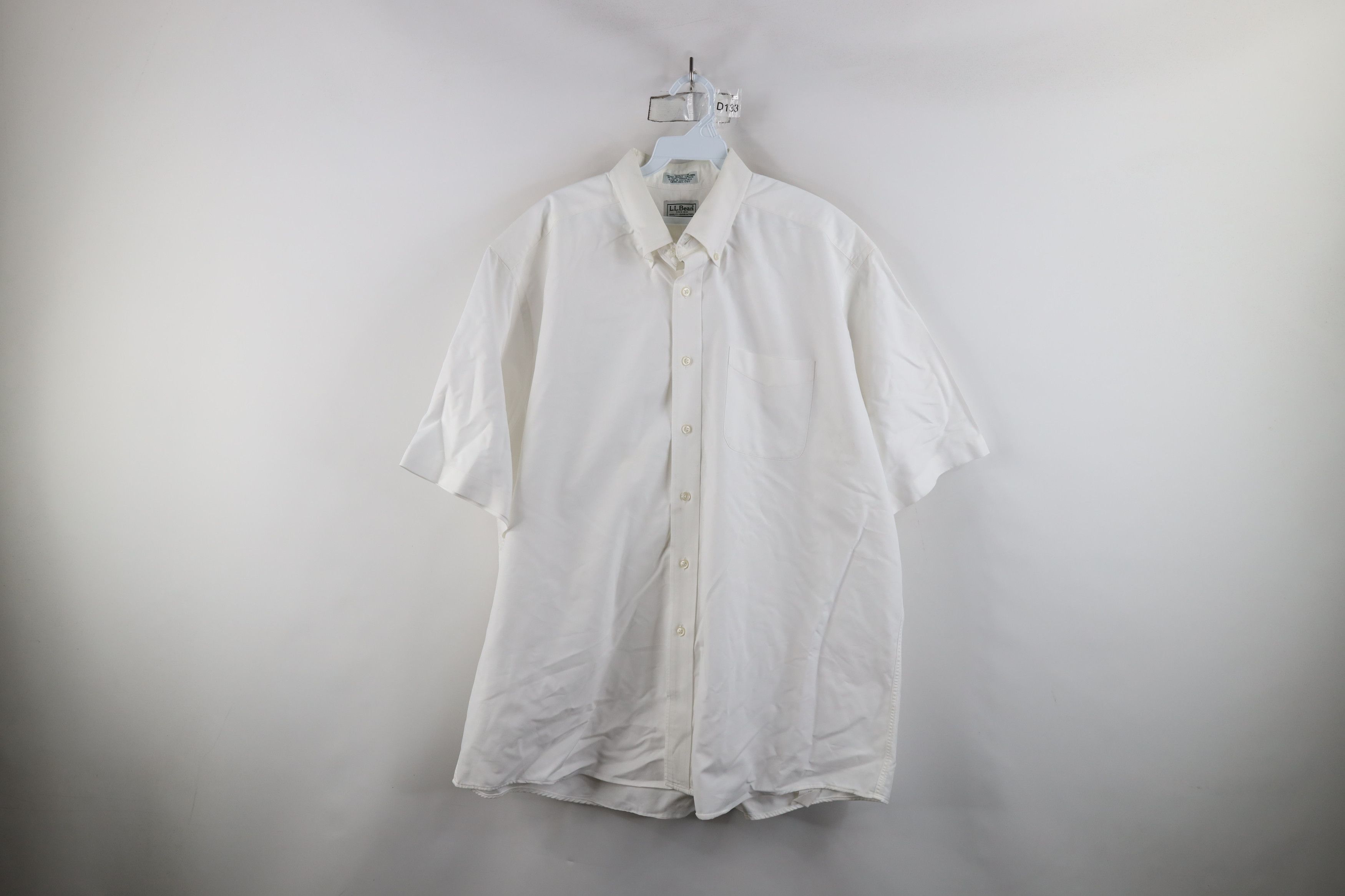 L.L. Bean × Vintage Vintage 90s LL Bean Short Sleeve Collared Button Shirt White Size US M / EU 48-50 / 2 - 1 Thumbnail