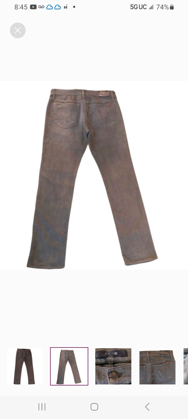 Joe's JOE'S Grey Straight+ Narrow Jeans Size US 34 / EU 50 - 3 Thumbnail