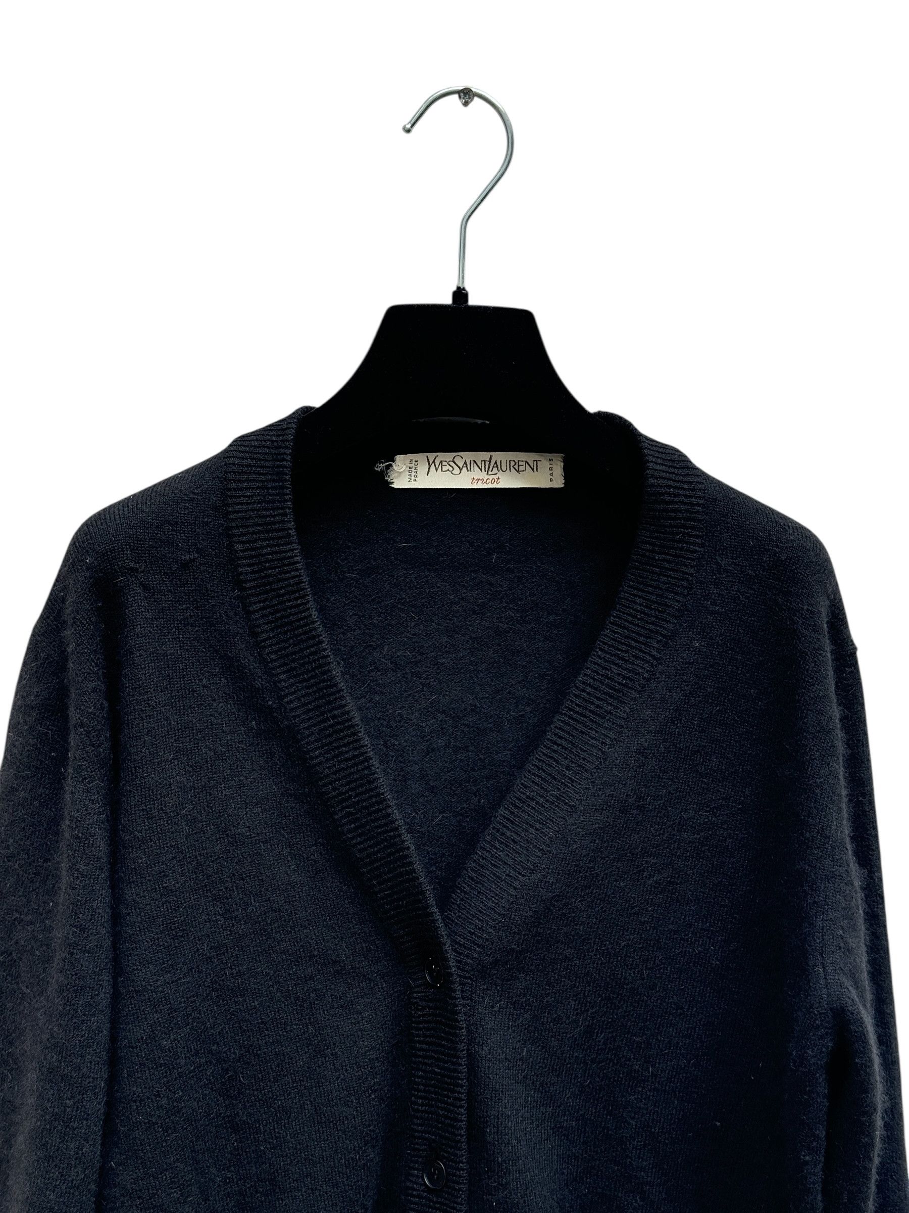 Yves Saint Laurent Black Wool Blend Cardigan Size S / US 4 / IT 40 - 2 Thumbnail