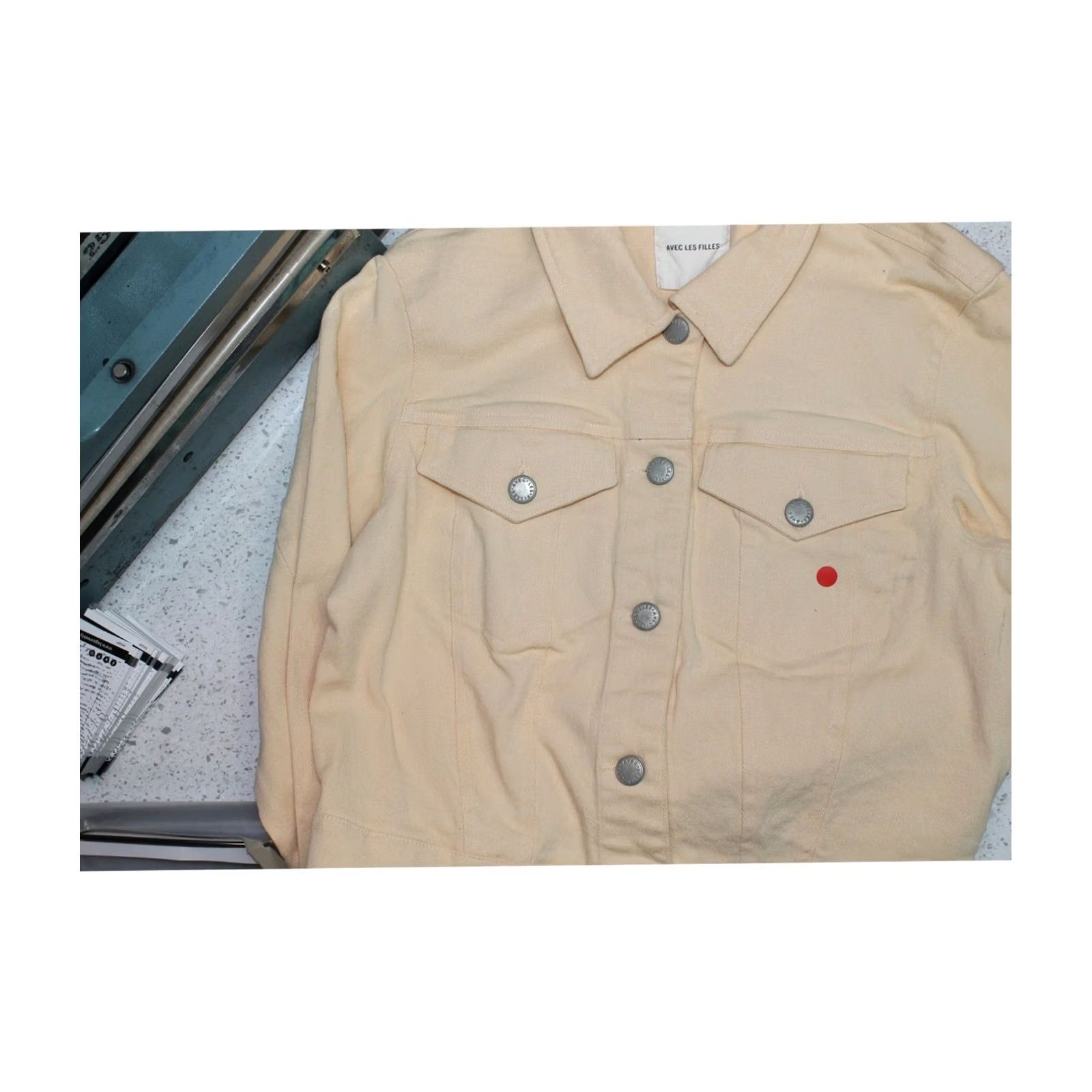 AVEC LES FILLES Avec Les Filles Womens Trucker Cropped Jacket ltbeige 8 Size M / US 6-8 / IT 42-44 - 3 Thumbnail