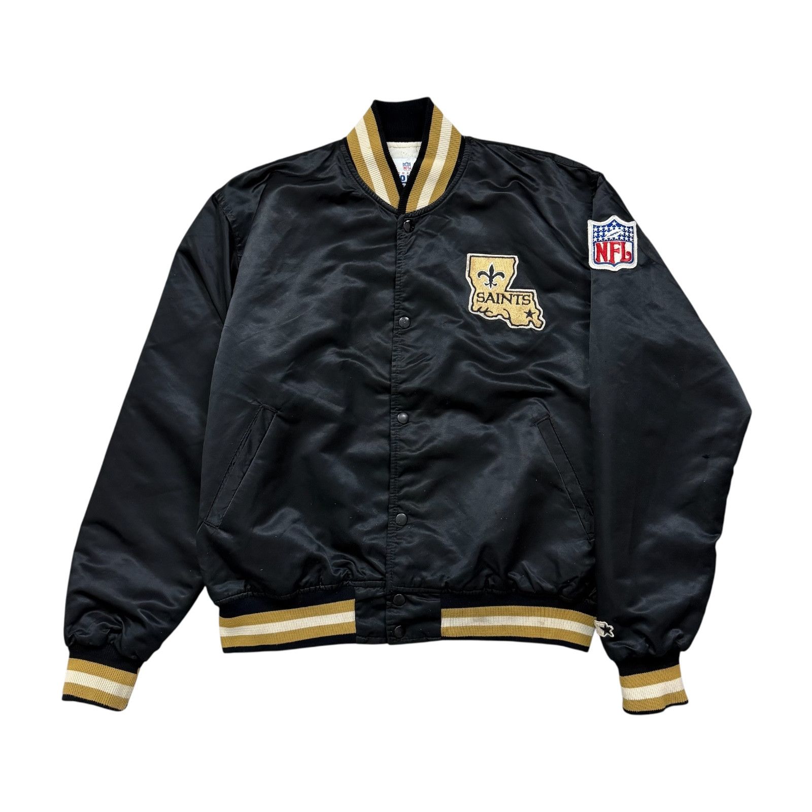 NFL VTG 90s NEW ORLEANS SAINTS SATIN JACKET BOMBER MADE IN USA Size US L / EU 52-54 / 3 - 1 Thumbnail