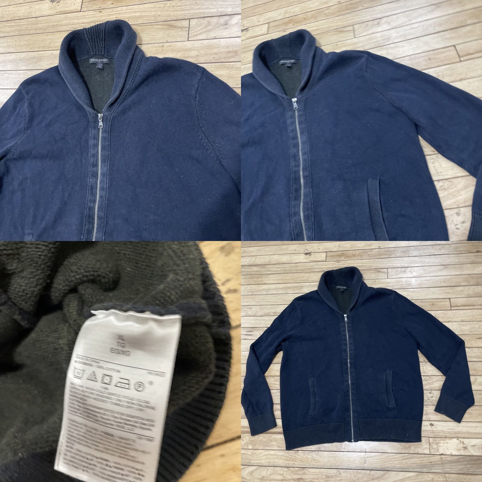 Banana Republic VINTAGE Banana Republic Cardigan Men XL Navy Blue Shawl Neck Full Zip Knit Sweater Golf Size US XL / EU 56 / 4 - 9 Thumbnail