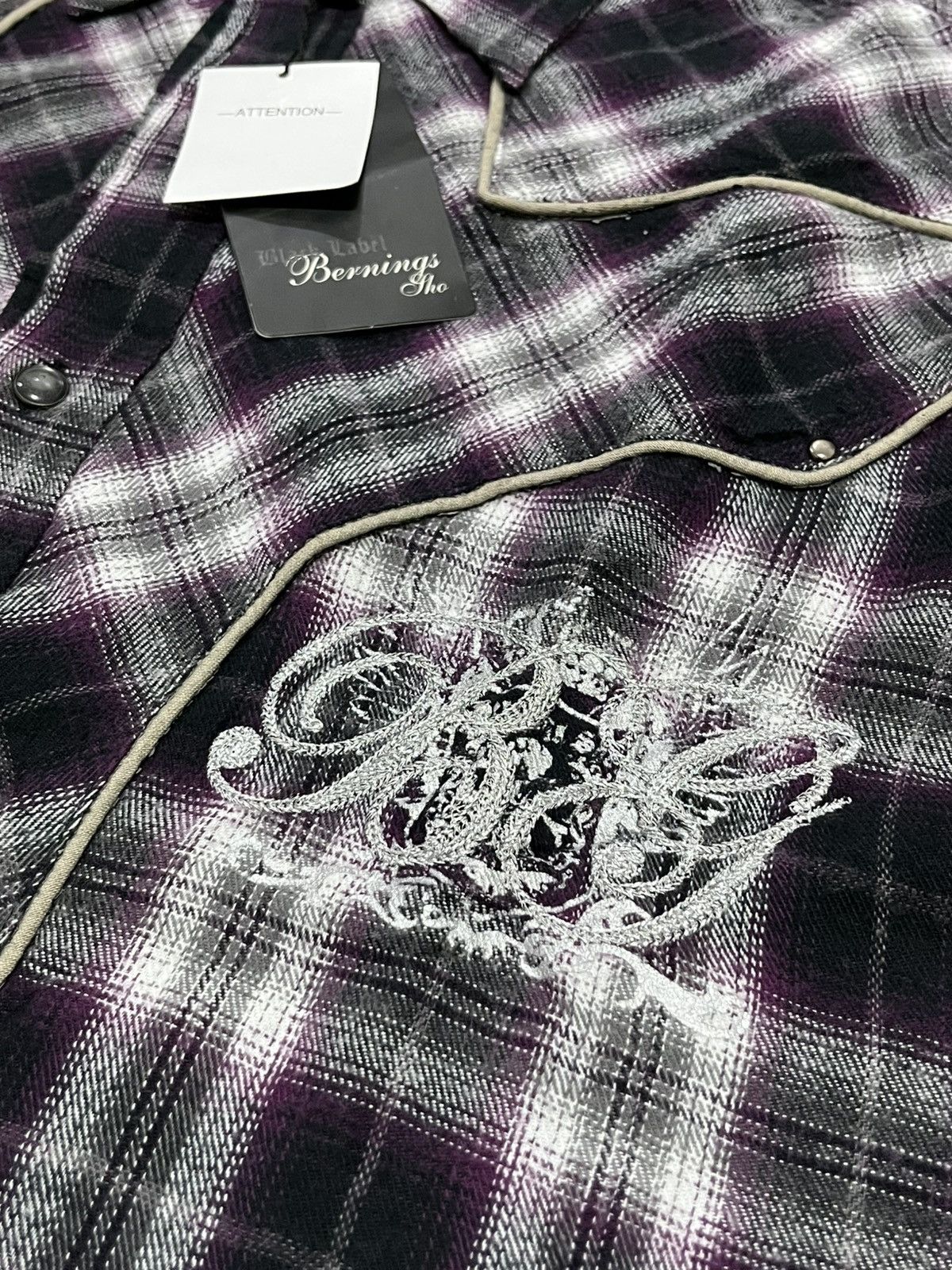 Japanese Brand 2000's Bernings Sho Plaid Shirt Size US L / EU 52-54 / 3 - 6 Thumbnail
