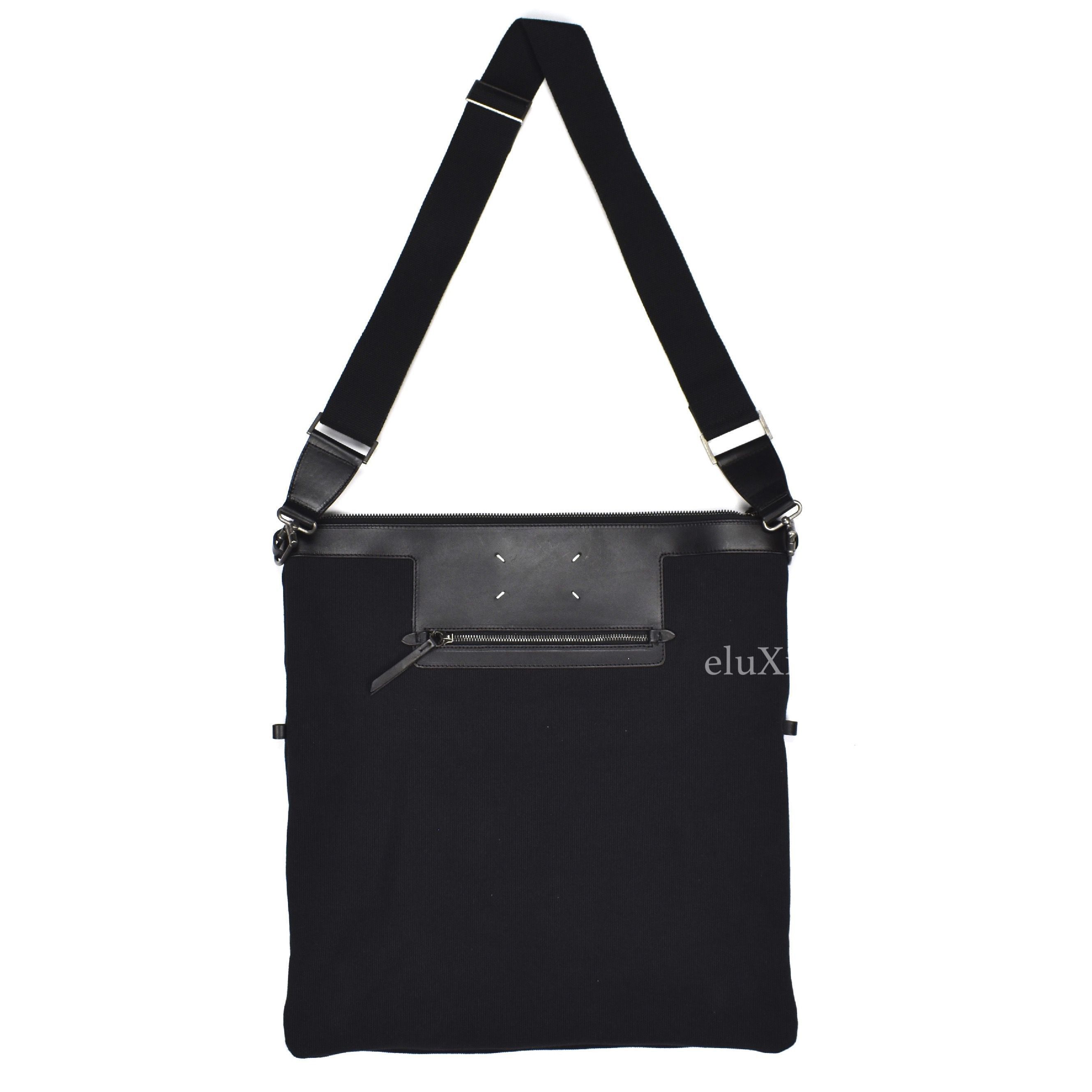 Maison Margiela Black Canvas & Leather Shoulder Bag NWT Size ONE SIZE - 1 Preview