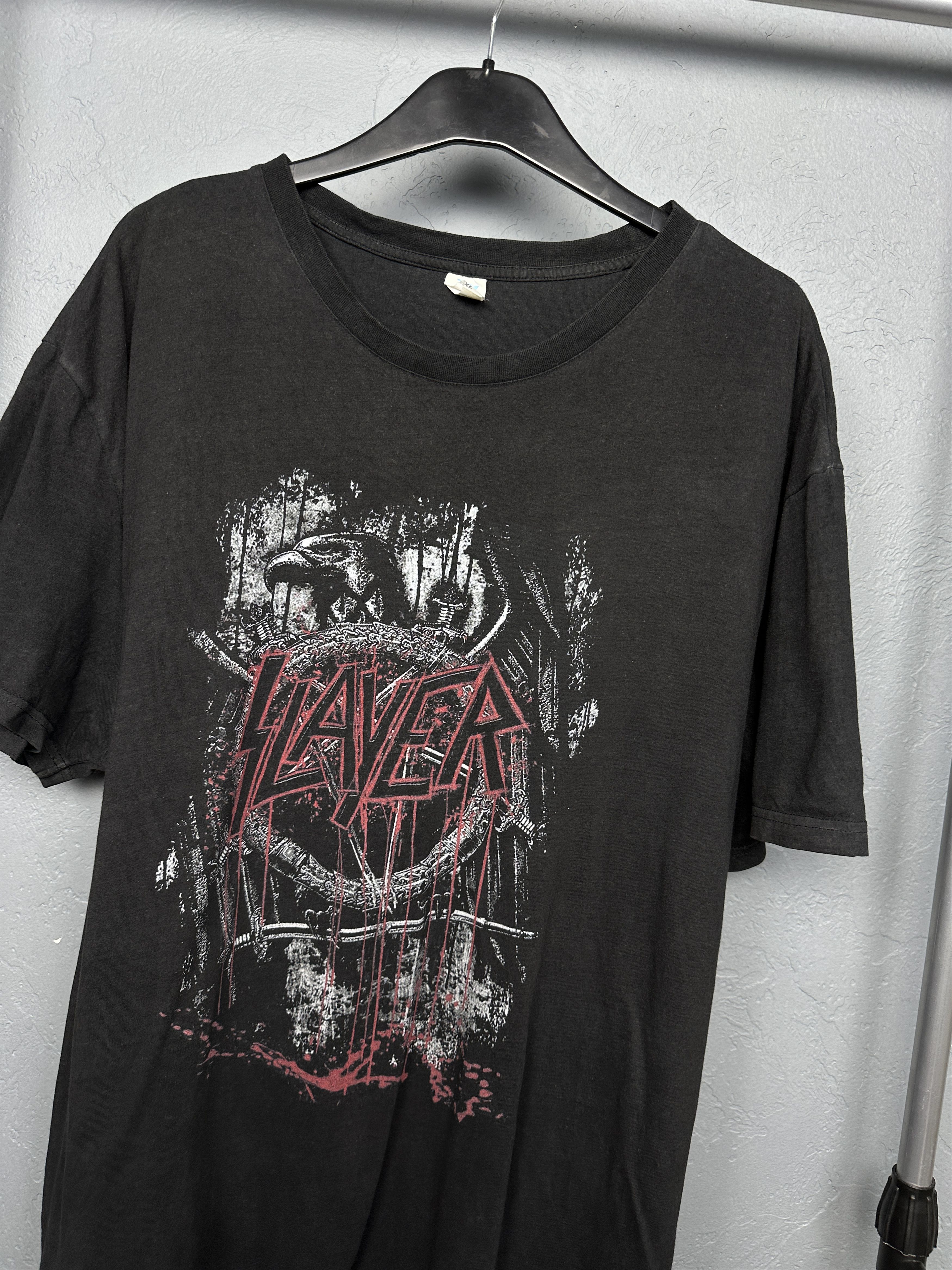 Desigual Slayer Eagle Logo 00S Vintage Rock Band Mens T-Shirt Size US XXL / EU 58 / 5 - 2 Thumbnail