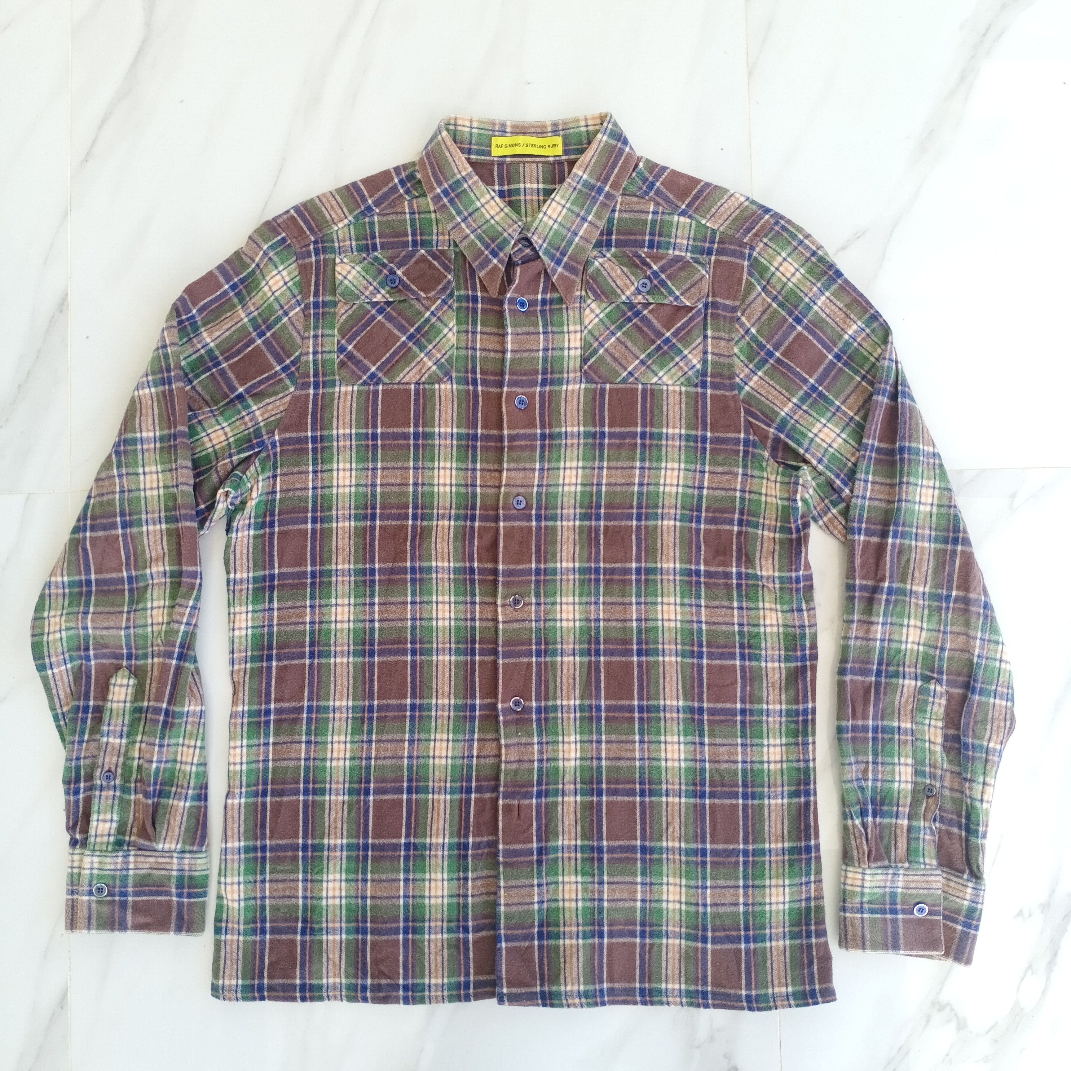 Raf Simons × Sterling Ruby Raf Simons X Sterling Ruby Check Flannel Green Brown Size US M / EU 48-50 / 2 - 2 Thumbnail