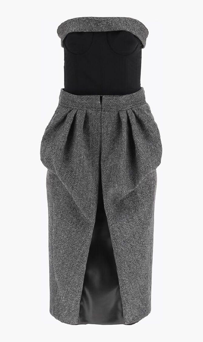 Maison Margiela o1y0625 Midi Dress in Gray/Black Size XS / US 0-2 / IT 36-38 - 1 Thumbnail