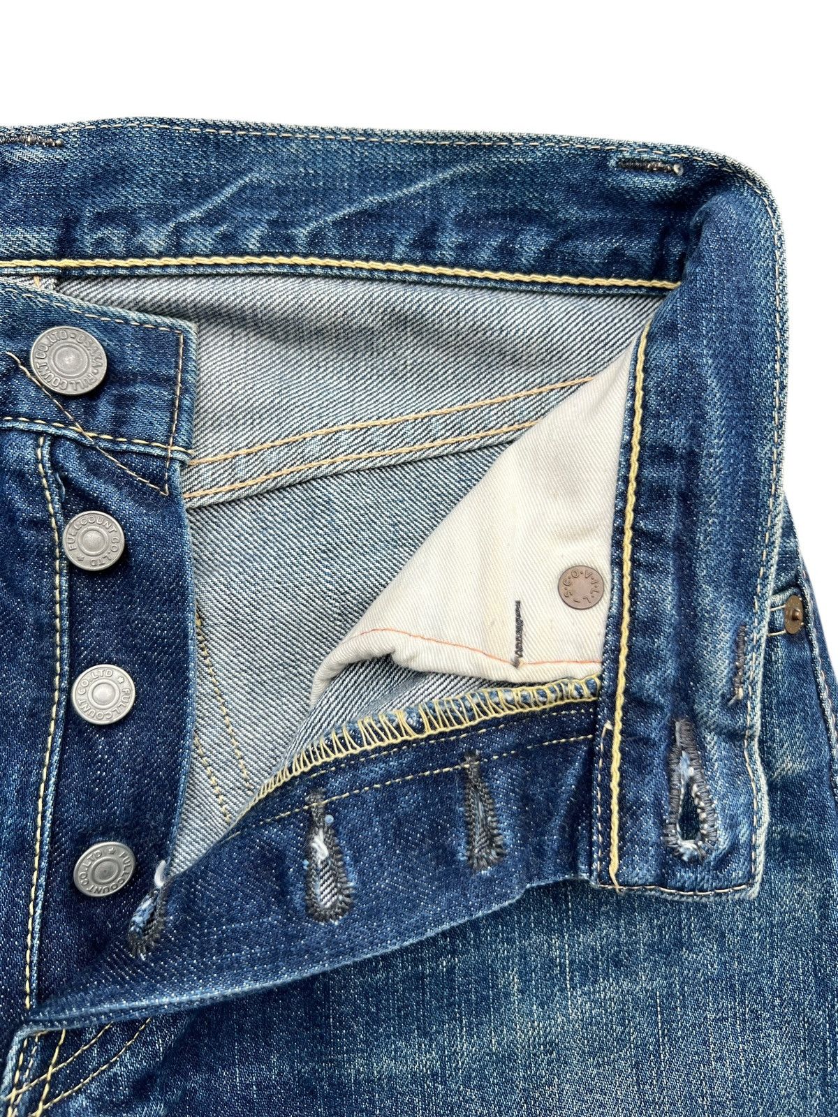 Vintage Full Count Selvedge Distressed Denim Jeans 25x29