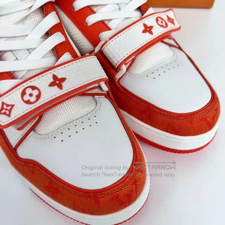 Louis Vuitton LV Leather Trainer Velcro Orange Size 8. Size US 8 / EU 41 - 7 Thumbnail