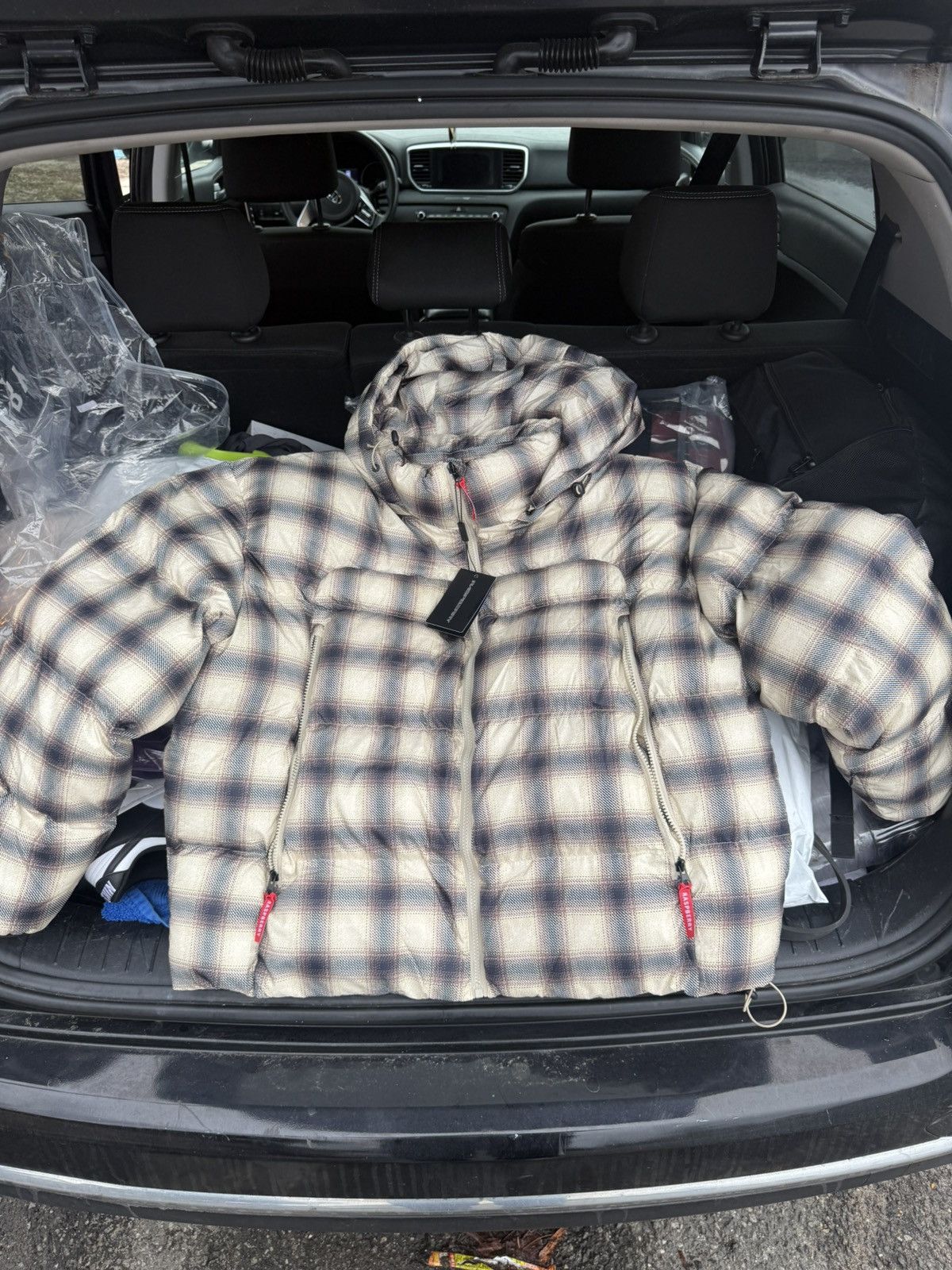 The GV Gallery The GV Gallery Plaid Puffer Waterproof Coat Raspberry Hills Size US M / EU 48-50 / 2 - 1 Thumbnail