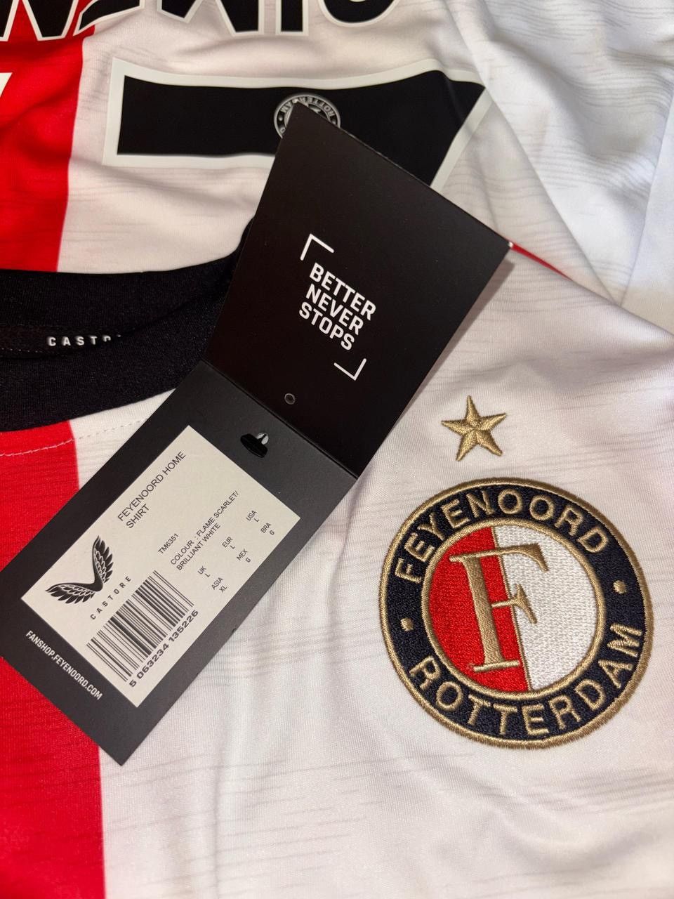 Castore 24/25 Gimenez Feyenoord Home Kit Size US L / EU 52-54 / 3 - 5 Thumbnail