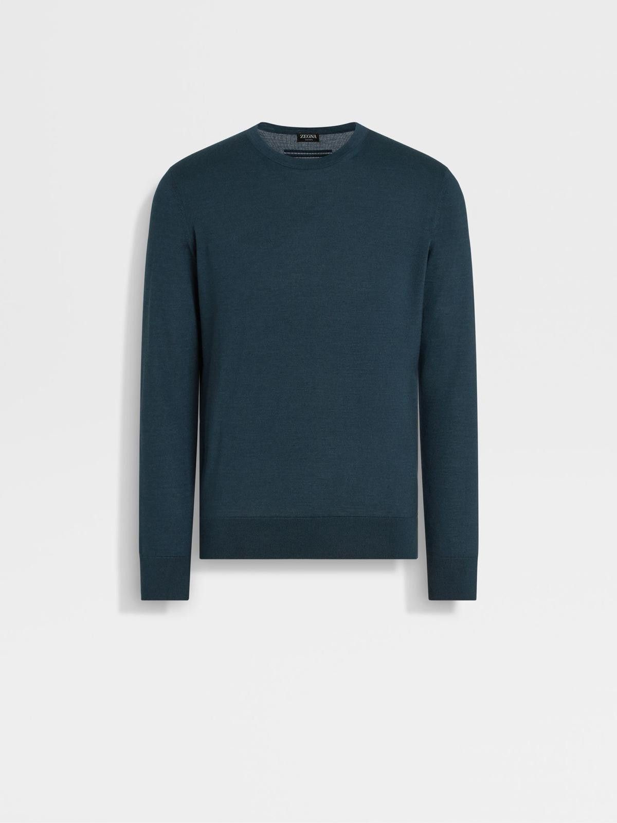 Ermenegildo Zegna o1s1rm0426 Crewneck Sweater in Teal Blue Size US L / EU 52-54 / 3 - 1 Thumbnail