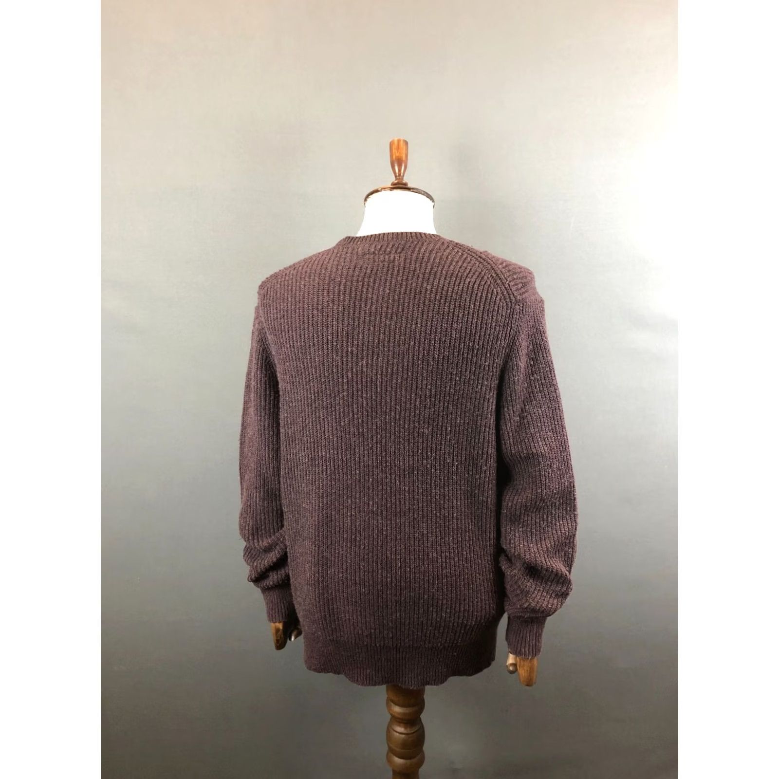 Allsaints AllSaints Pullover Sweater Crew Neck L Dark Purple Wool Blend Men's Size US L / EU 52-54 / 3 - 3 Thumbnail