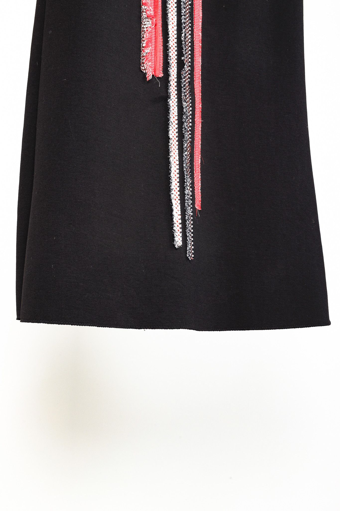 Marie Saint Pierre Marie Saint Pierre Black Neoprene Red-Trim Mini Shift Dress Size L / US 10 / IT 46 - 7 Thumbnail