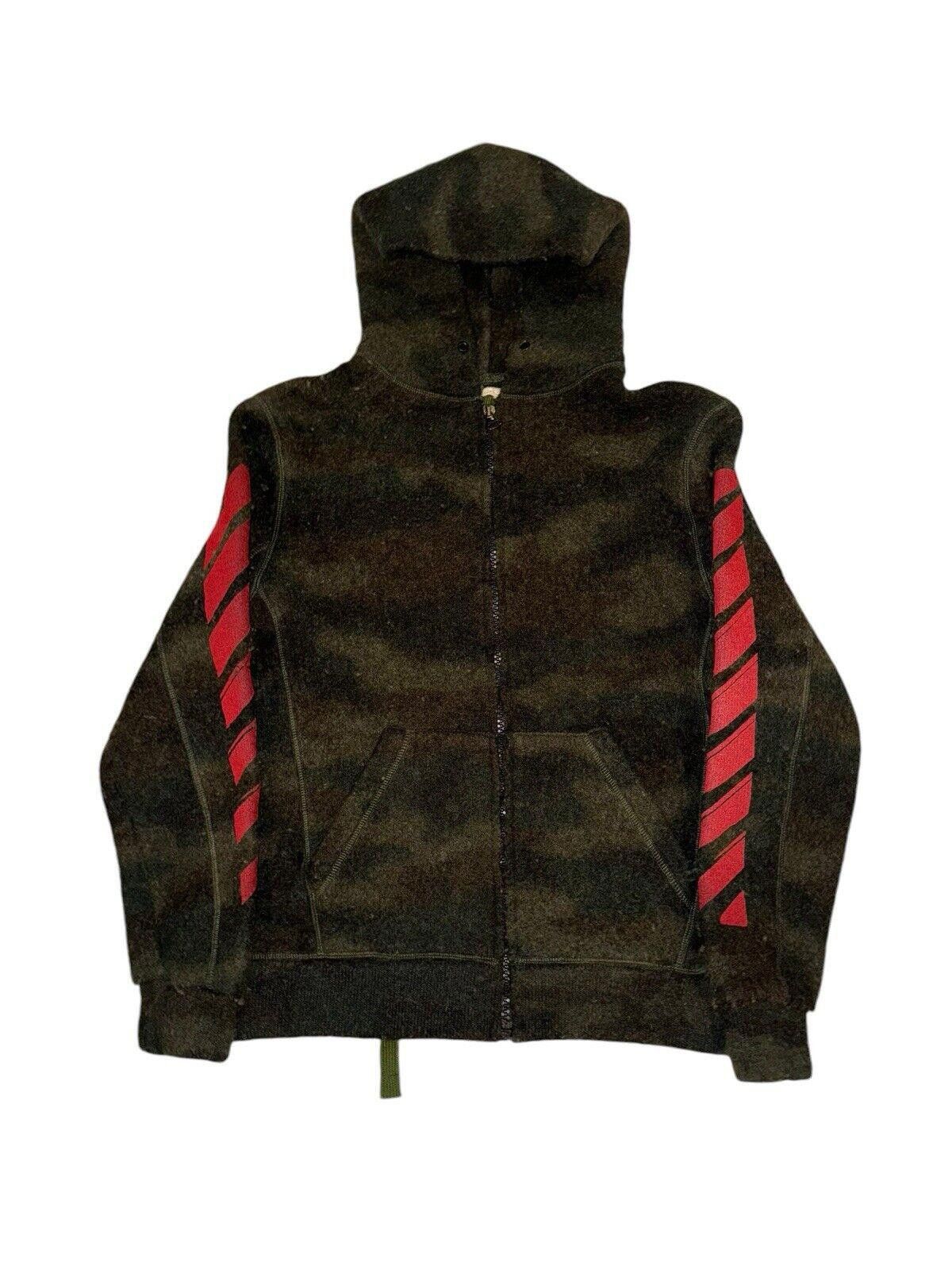 Designer Off-White Virgil Abloh Camouflage Full Zip Hoodie Jacket M Size US 32 / EU 48 - 2 Thumbnail