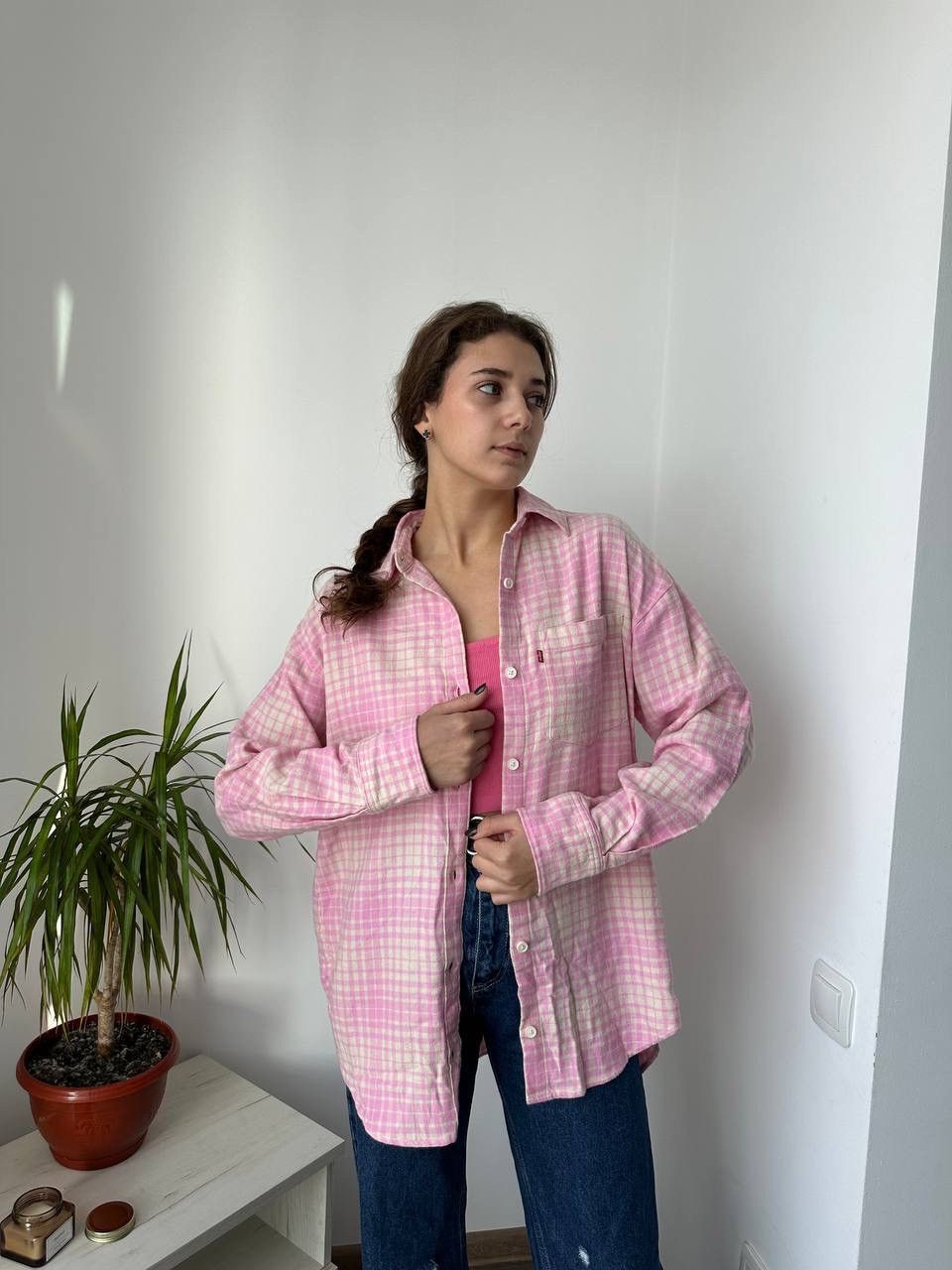Levi's × Vintage Vintage Levi’s Over-shirt Women’s Pink Shirt Size M / US 6-8 / IT 42-44 - 1 Thumbnail