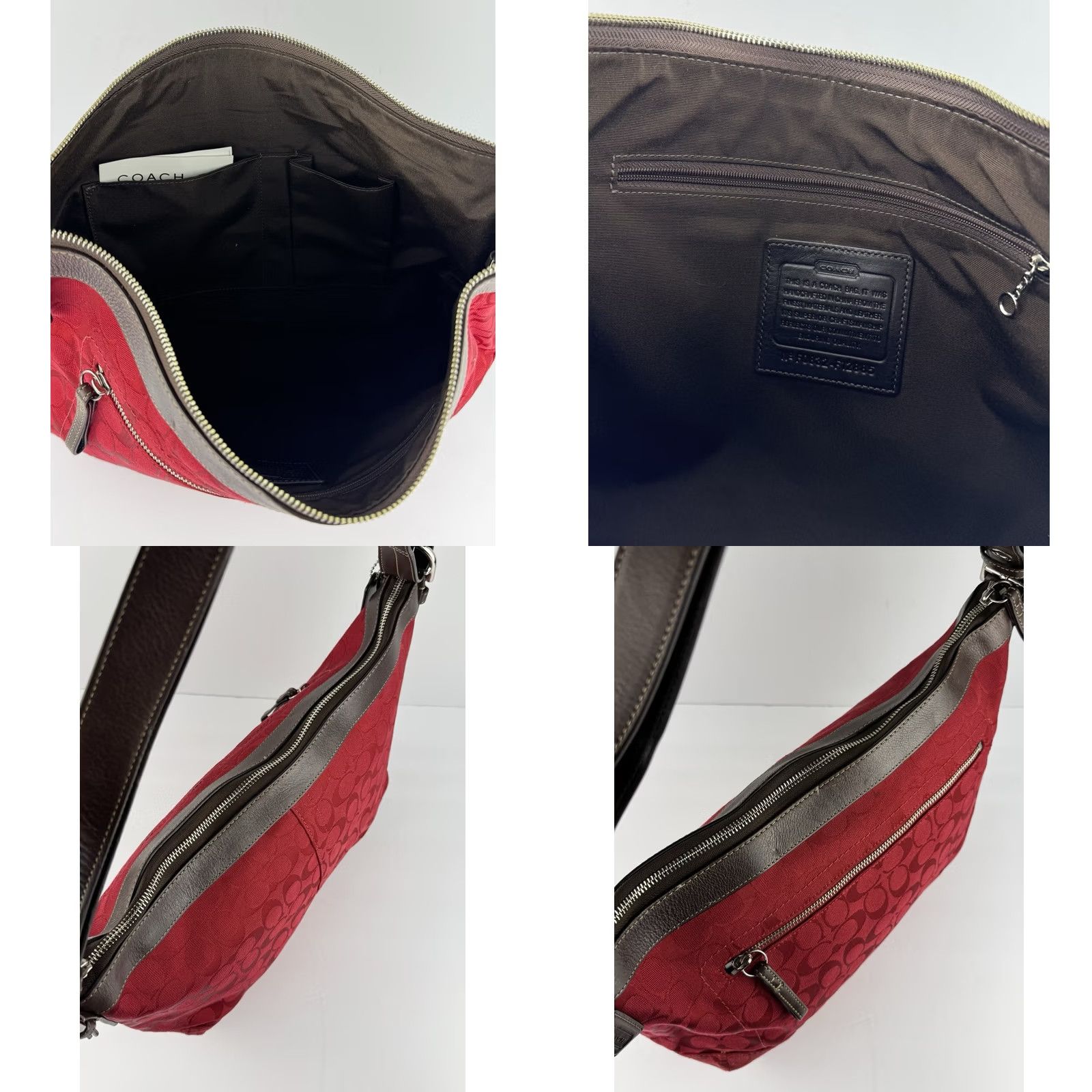 Coach VINTAGE Coach Shoulder Bag Adult Medium Red Signature Sufflette Crossbody 12884 Rare Y2K Size ONE SIZE - 10 Thumbnail