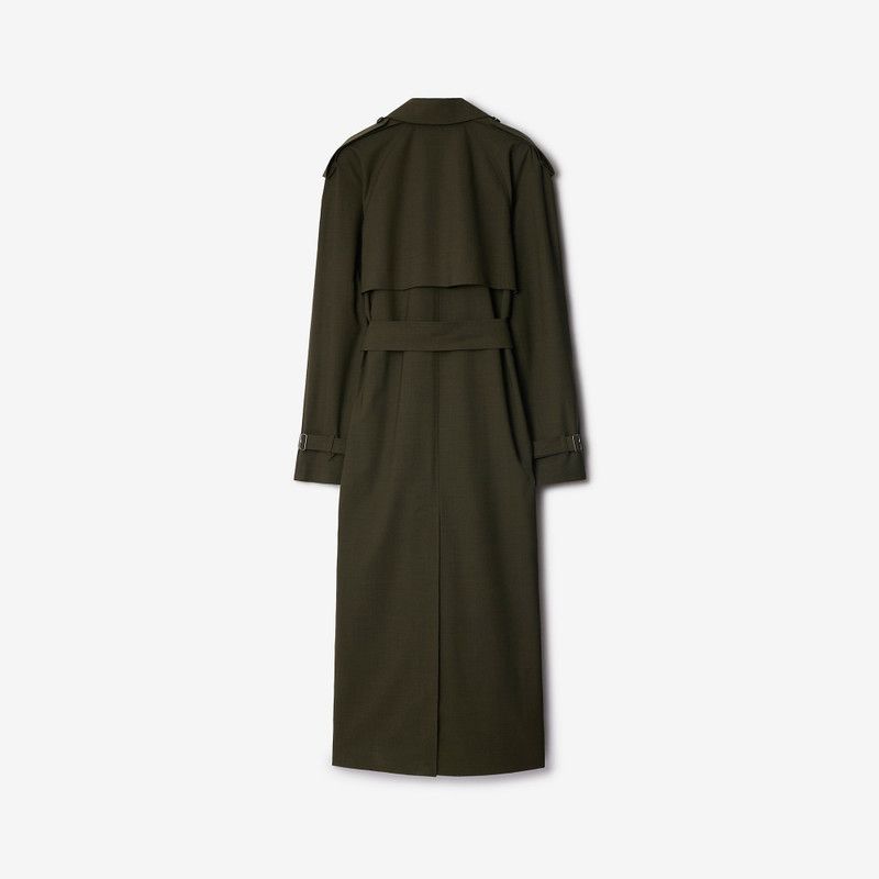 Burberry o1w1db10326 Long Stretch Wool Trench Coat in Dark Olive Size US M / EU 48-50 / 2 - 5 Thumbnail