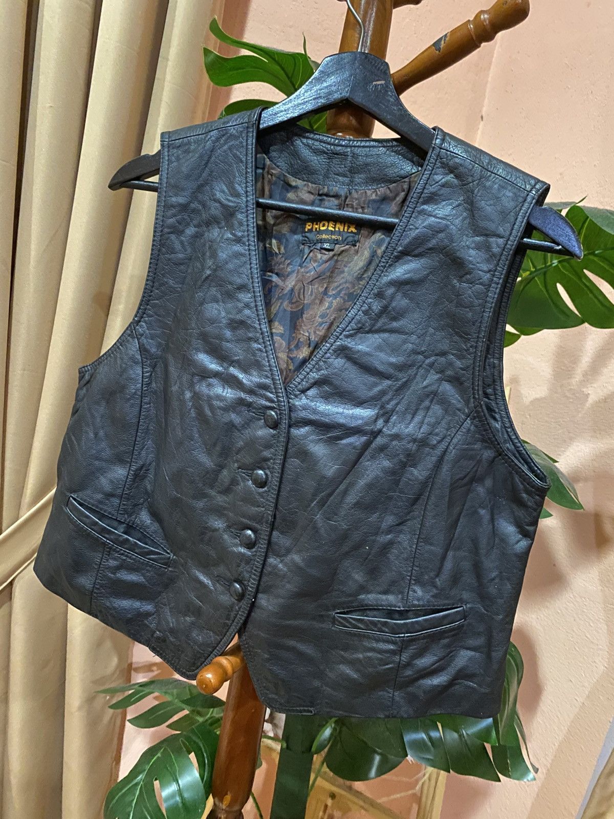 Phoenix Clothing Vintage PHOENIX Black Leather Western Biker Style Size L / US 10 / IT 46 - 2 Thumbnail