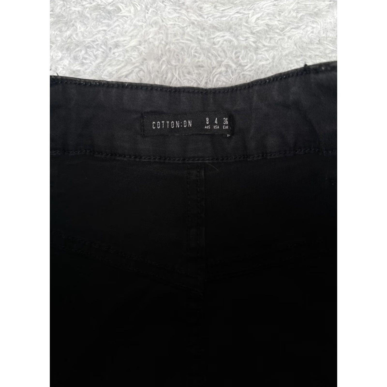 Cotton On Cotton On Women's Cargo Jogger Pants Black Tapered Stretch Denim 4 Utility Casual Size 27" / US 4 / IT 40 - 6 Thumbnail