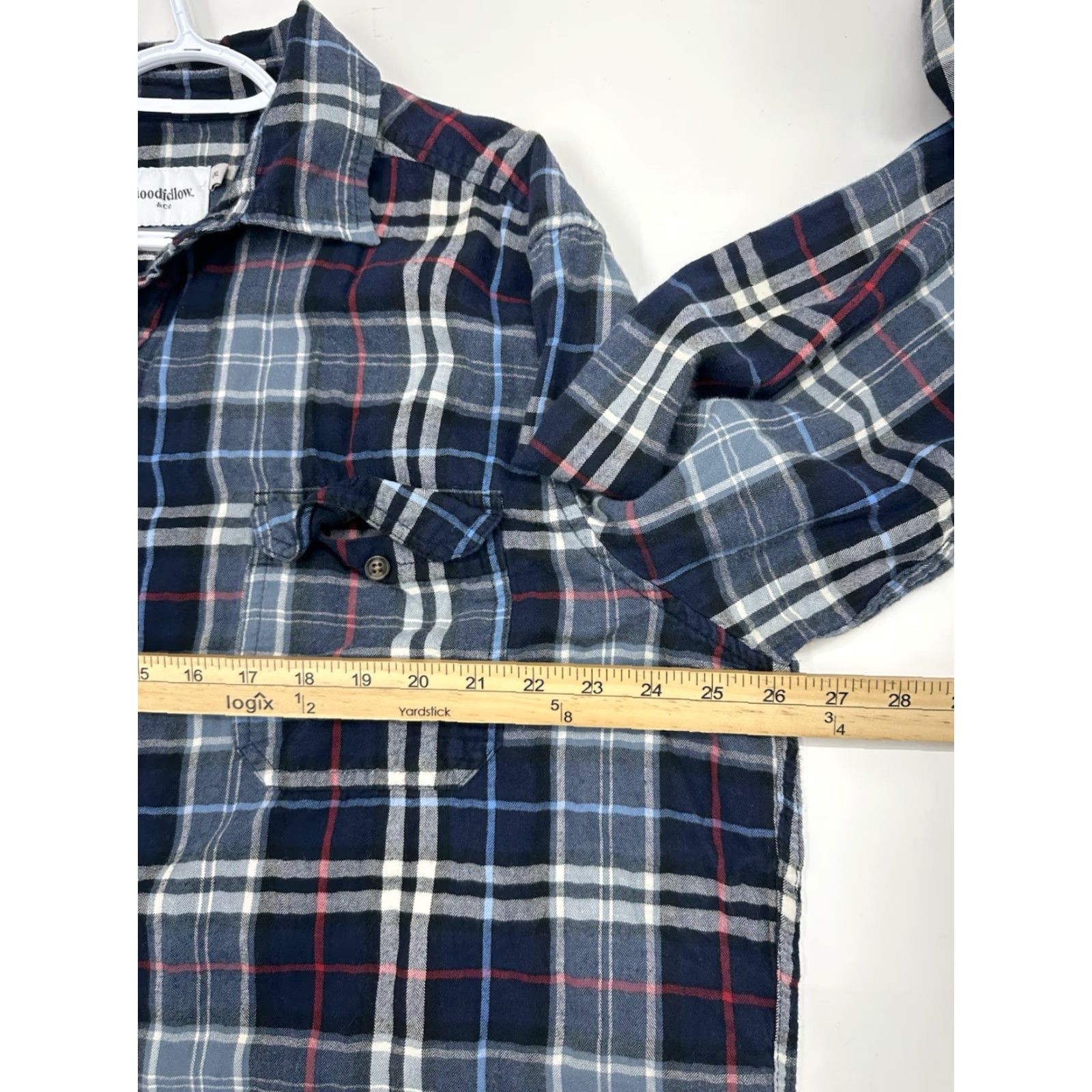 Vintage Goodfellow & Co Button-Up Shirt Mens XXL Blue Plaid Long Sleeve Regular Fit Size US XXL / EU 58 / 5 - 7 Thumbnail
