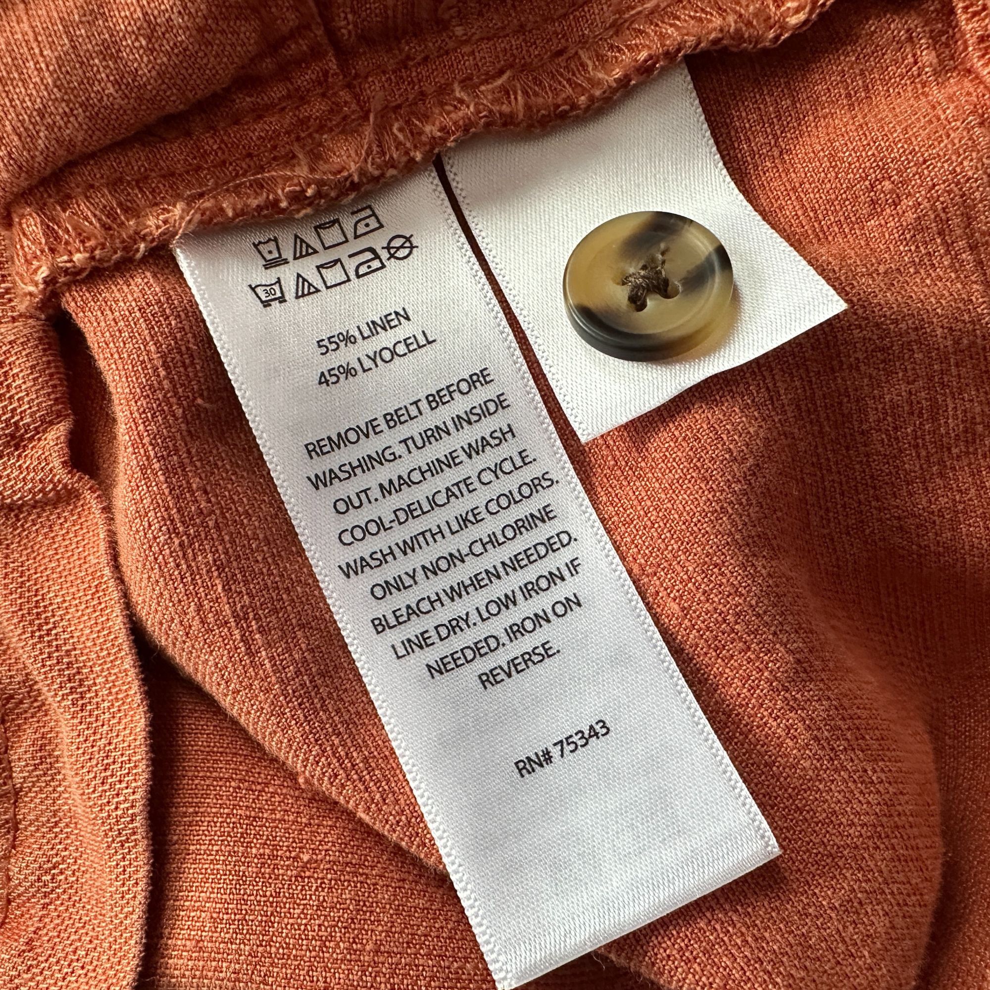Nicole Miller NEW Nicole Miller Womens Medium Romper Linen Blend Burnt Ora Size 30" / US 8 / IT 44 - 5 Thumbnail