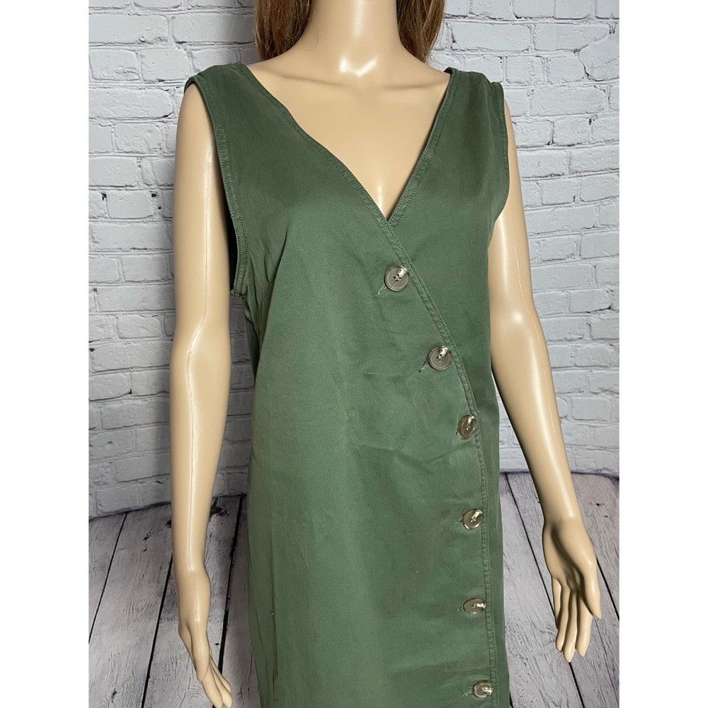 Other NWT New Warp + Weft Button Front Green Dress Size 1X Size XL / US 12-14 / IT 48-50 - 3 Thumbnail