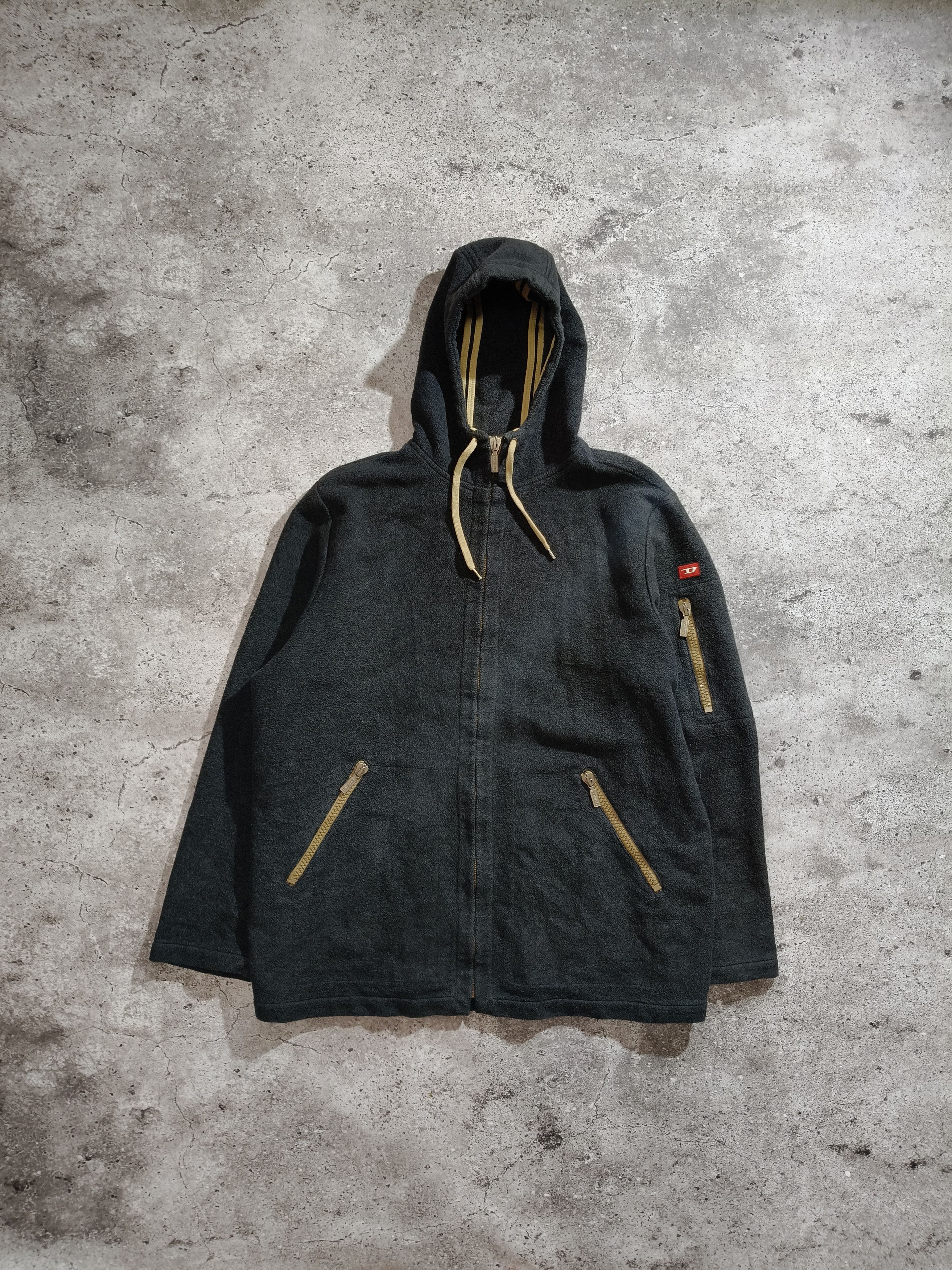 Diesel Vintage Diesel Fleece Zip Hoodie Made in Italy Size US XL / EU 56 / 4 - 1 Thumbnail