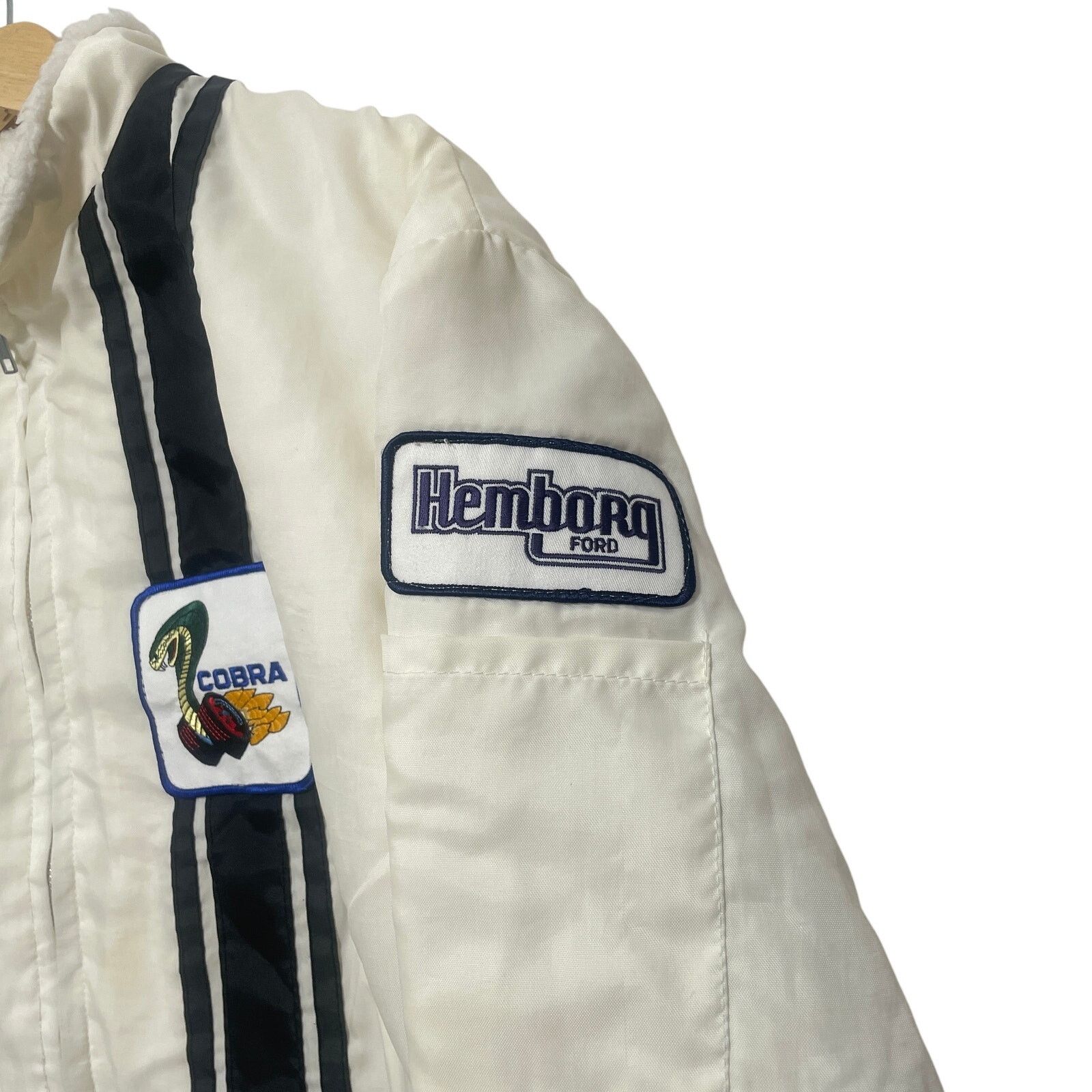 Ford Vintage 70s Ford Cobra White Sherpa Lined Full Zip Jacket XL Size US XL / EU 56 / 4 - 3 Thumbnail