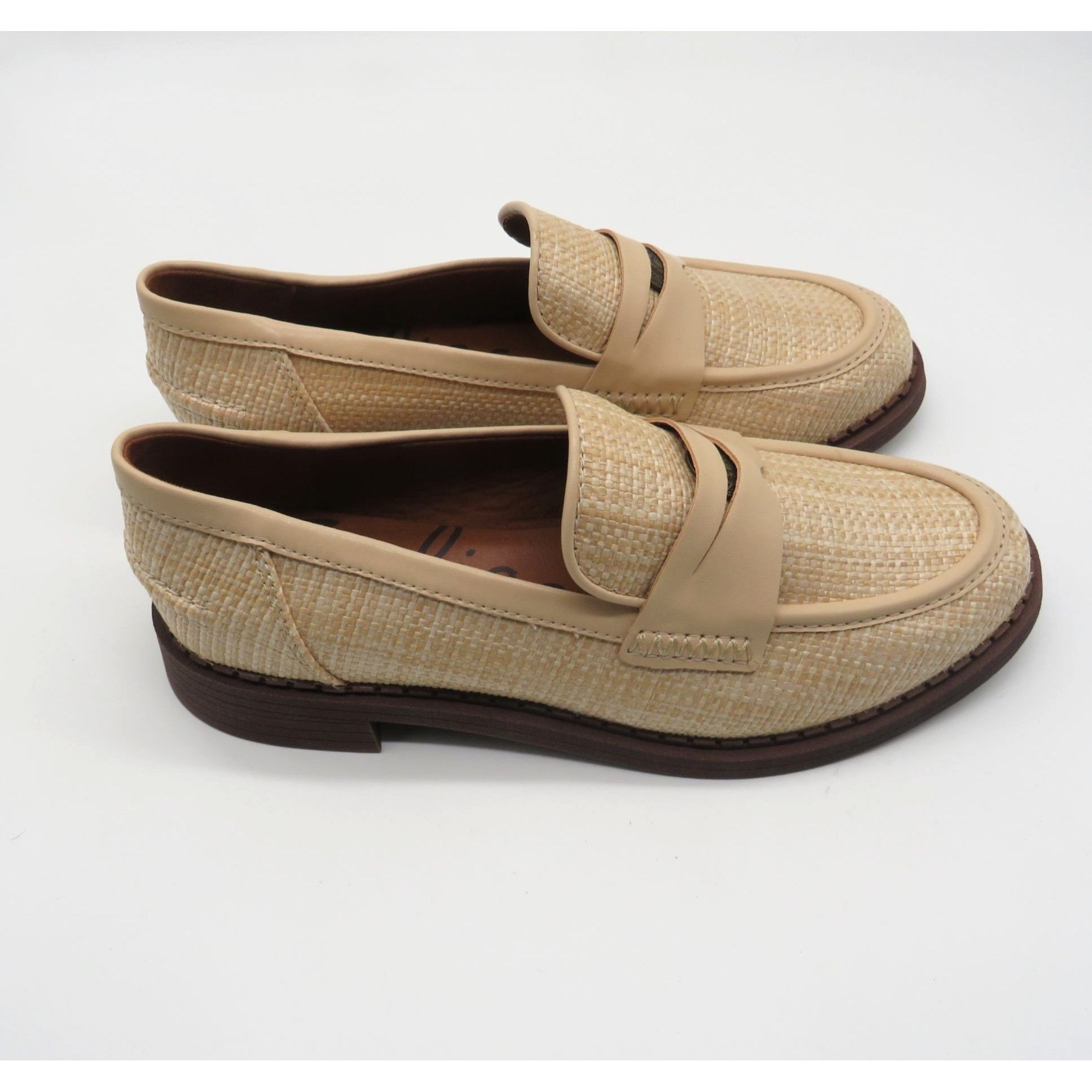 Other Zodiac Women's Beige Woven Penny Loafers With Faux Leather T Size US 7.5 / IT 37.5 - 1 Thumbnail