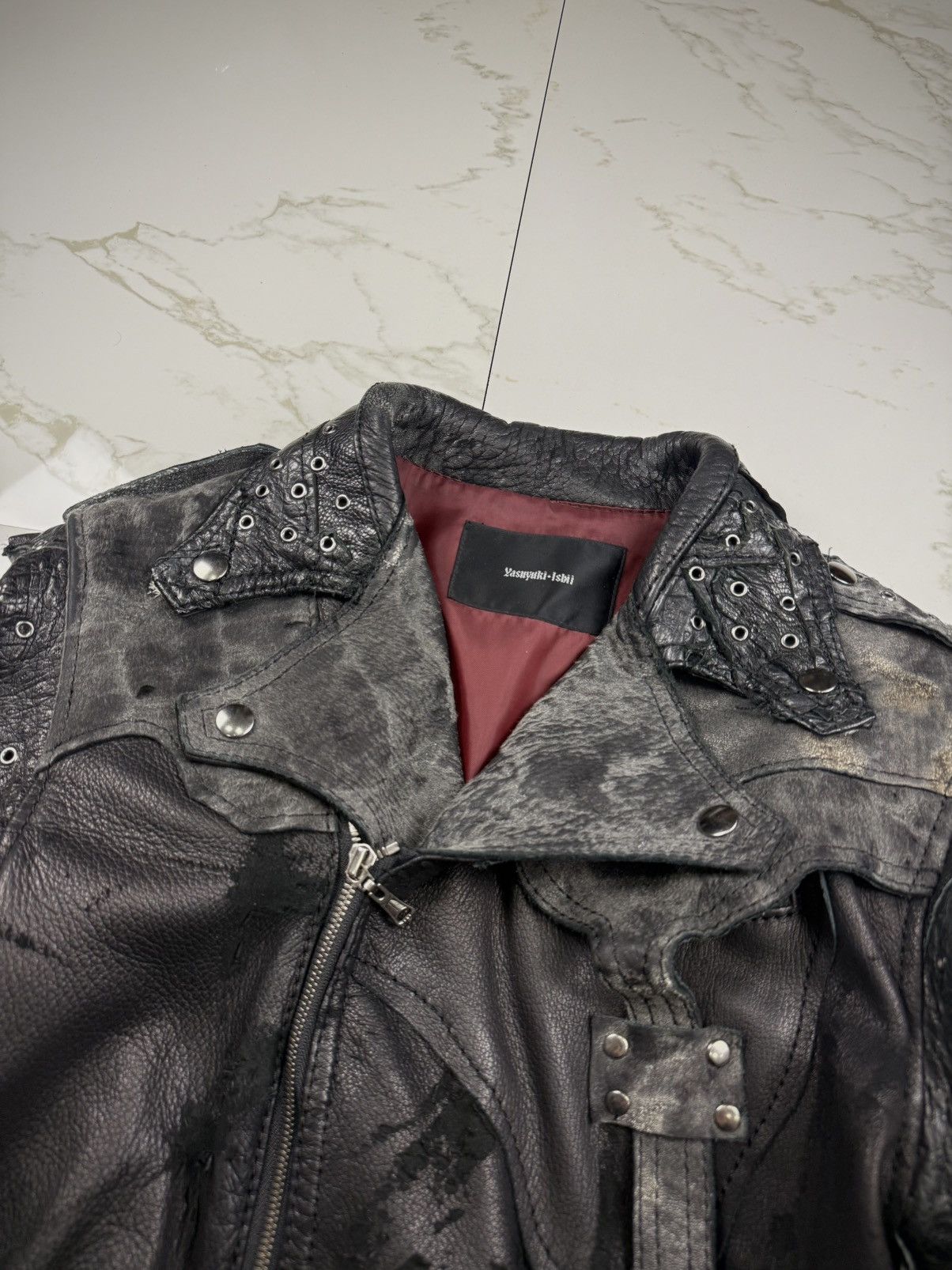 Yasuyuki Ishii Yasuyuki Ishii Leather Variation Patchwork Rider Jacket Size US S / EU 44-46 / 1 - 3 Thumbnail