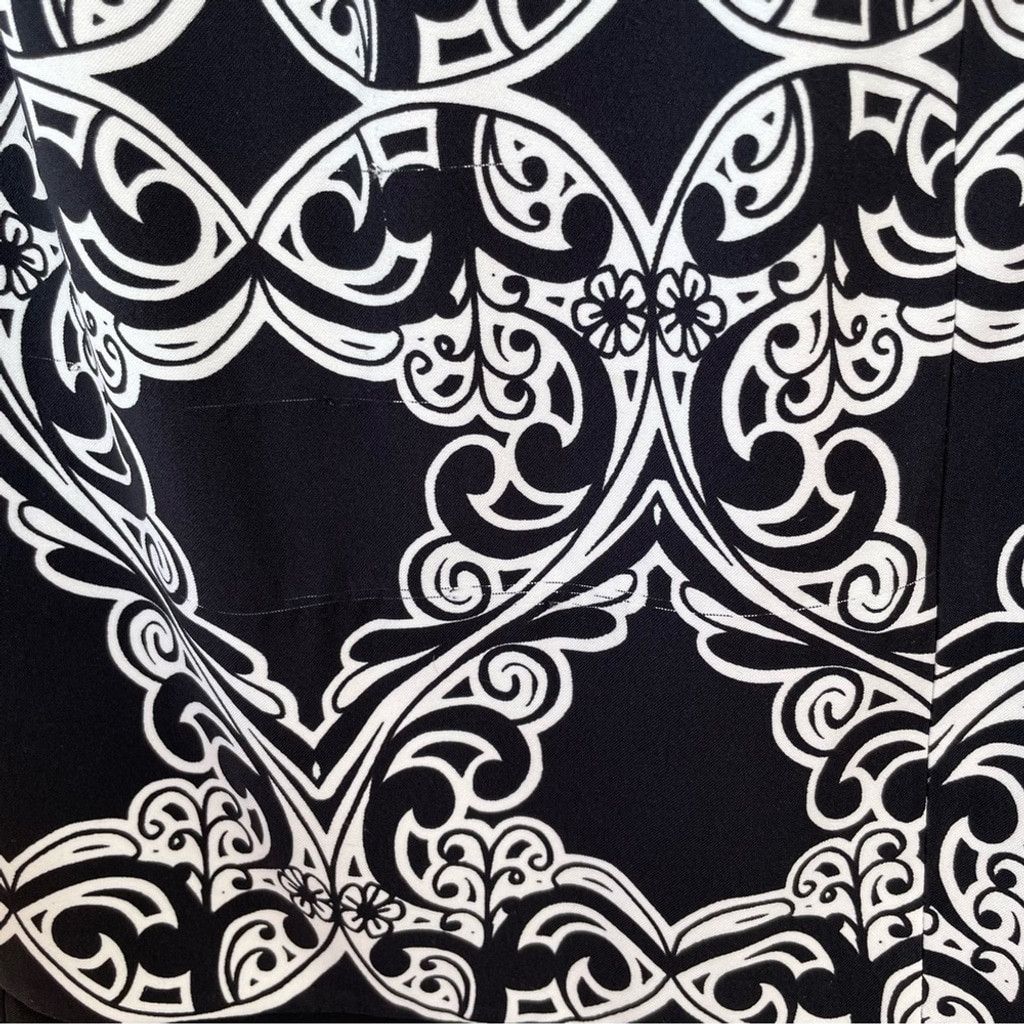MAGGY LONDON Maggie London Black/White Scroll Print Dress Size 14 Size XL / US 12-14 / IT 48-50 - 5 Thumbnail