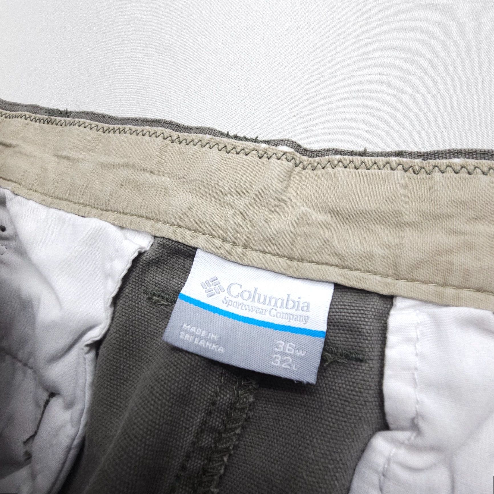Vintage Columbia Pants Mens 36x30 Inseam Green Canvas Utility Straight Front Work Casual Travel 90s Theme American Size US 36 / EU 52 - 6 Thumbnail