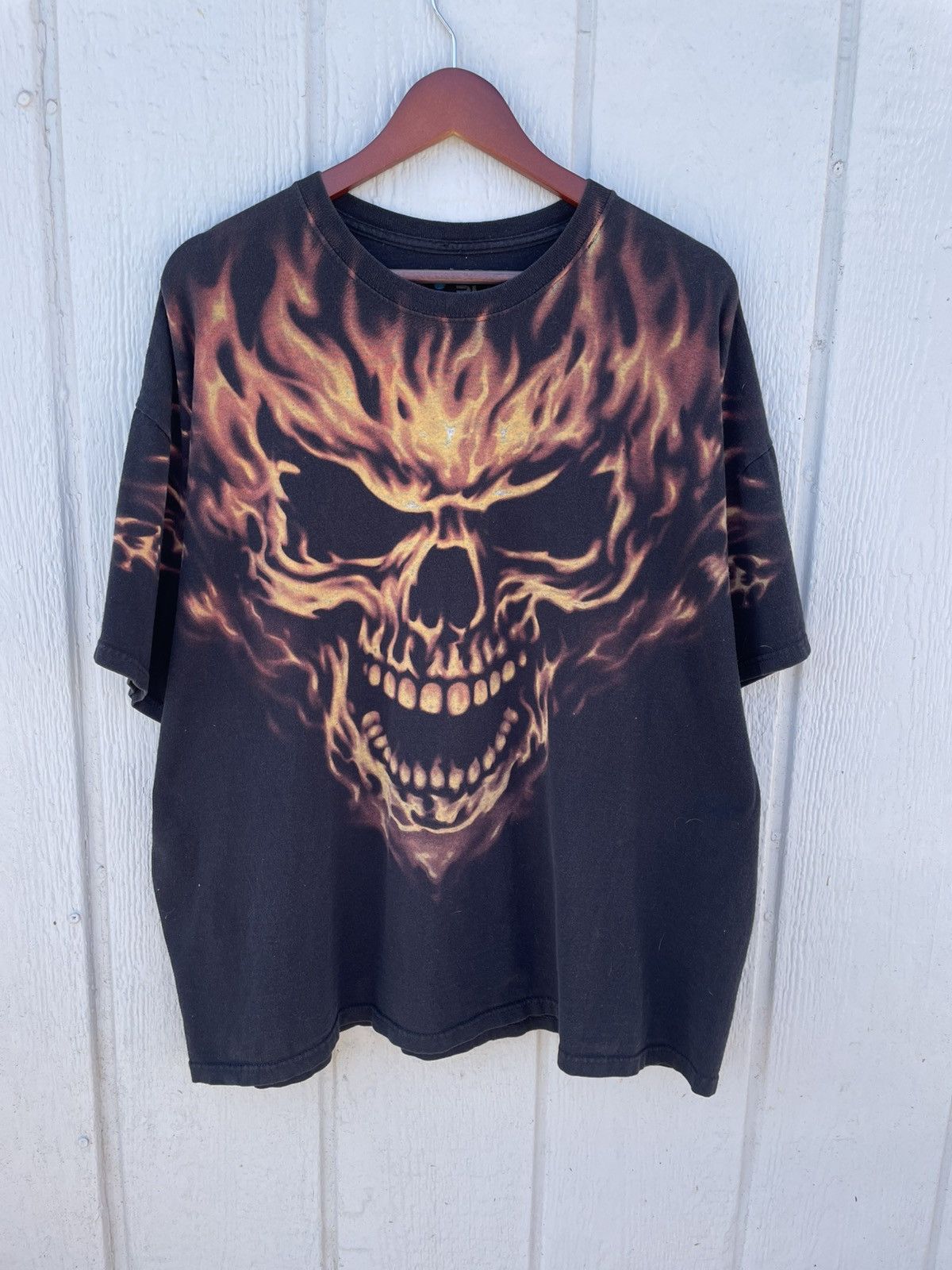 Liquid Blue Liquid Blue Flaming Skull Skull Fire Spine T Shirt XXL AOP Size US XXL / EU 58 / 5 - 1 Thumbnail