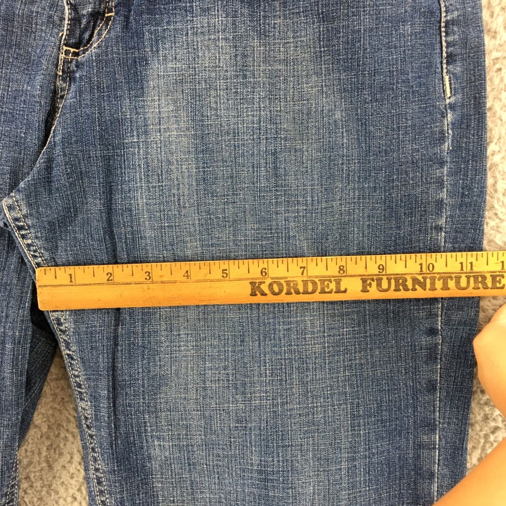 Vintage Riders Bermuda Shorts Womens 32 Blue Denim Cotton Blend High Rise Zip Fly Casual Summer 5-Pocket Womens Size 24" / US 00 / IT 34 - 6 Thumbnail