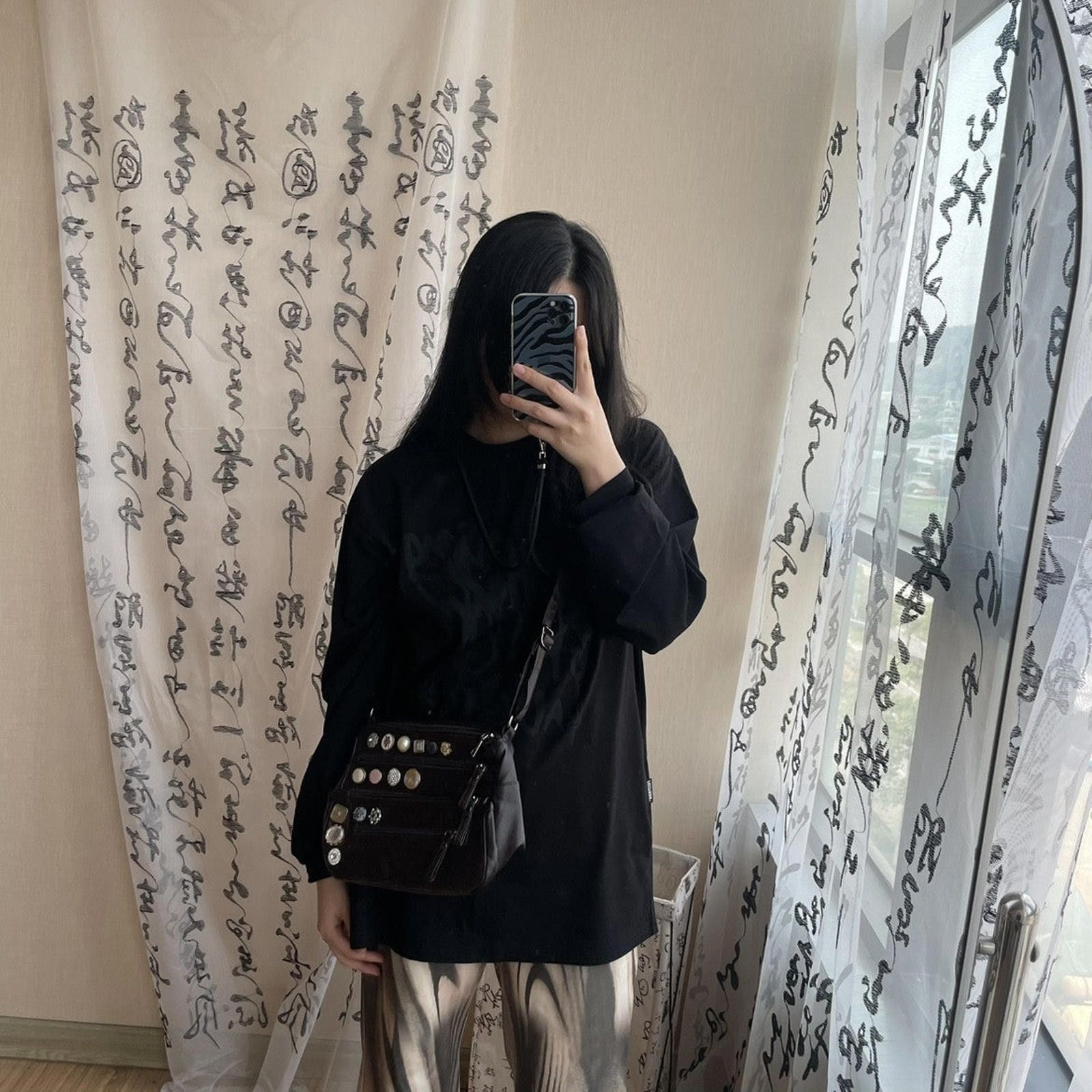 Other Lightweight Washed Leather Crossbody Bag – Button Detail Size ONE SIZE - 4 Thumbnail
