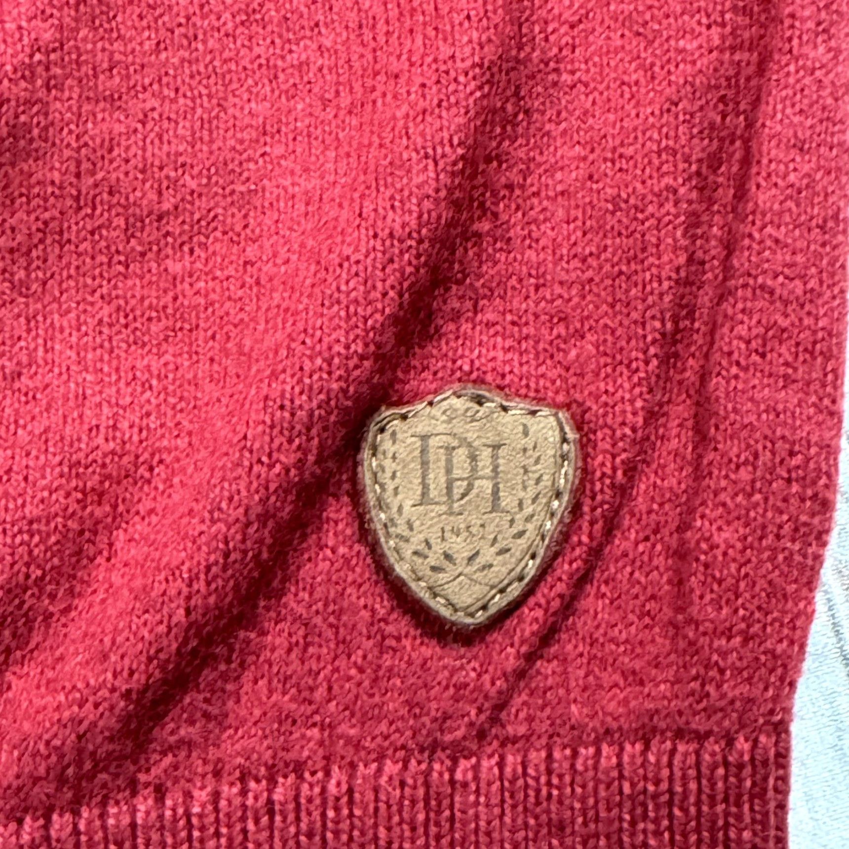 Vintage DANIEL HECHTER PULLOVER SWEATER V-NECK COTTON CASHMERE RED MENS S MODERN PARIS Size US S / EU 44-46 / 1 - 7 Thumbnail