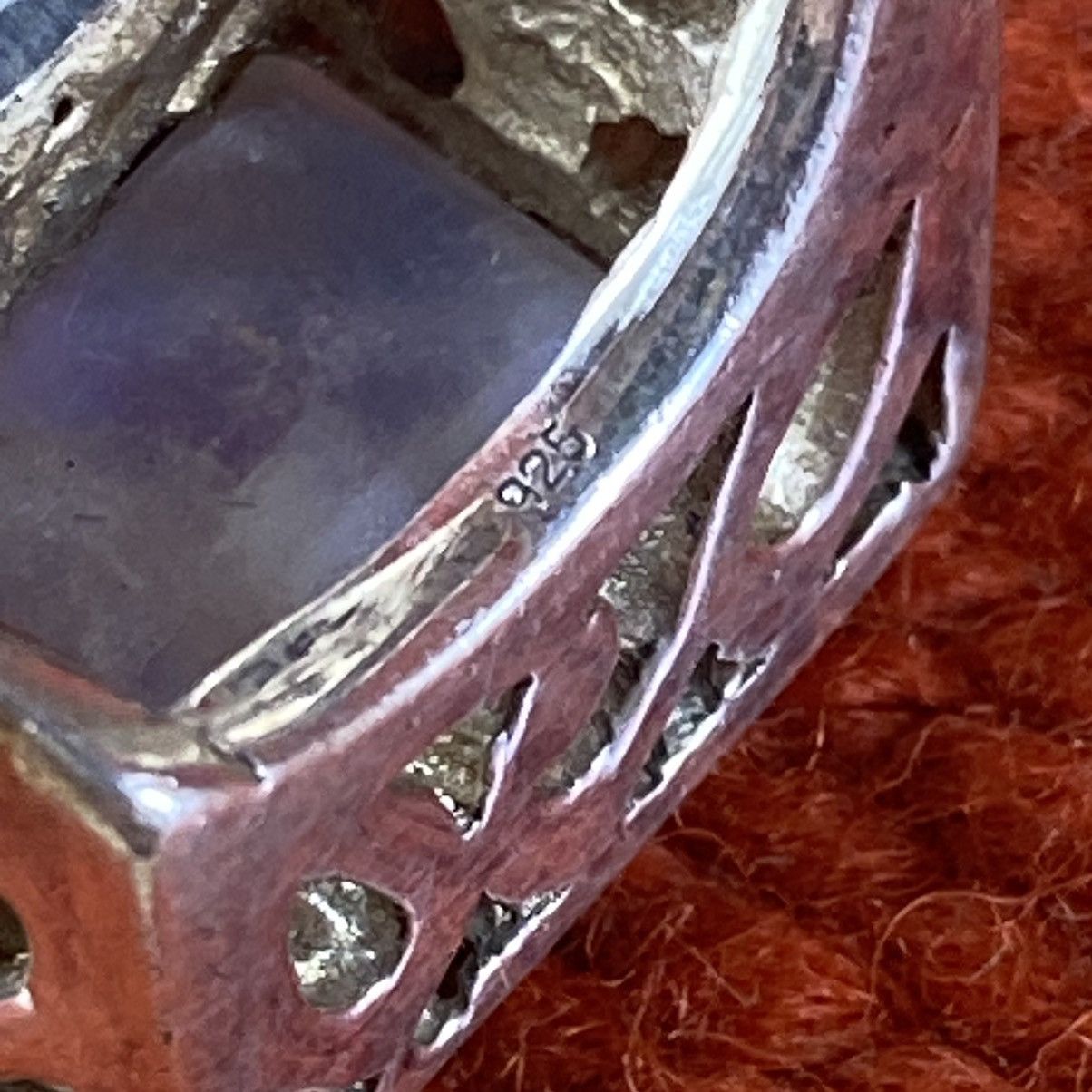 Japanese Brand × Kapital × Vintage Vtg Sterling Silver Moonstone Chunky Square Signet Ring Boho Size ONE SIZE - 6 Thumbnail