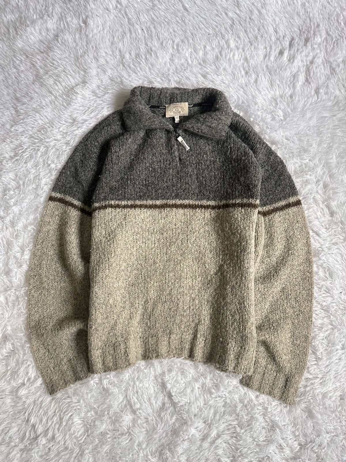 Giorgio Armani 90’s Armani Jeans Quater Zip Knitwear Size US XL / EU 56 / 4 - 1 Thumbnail